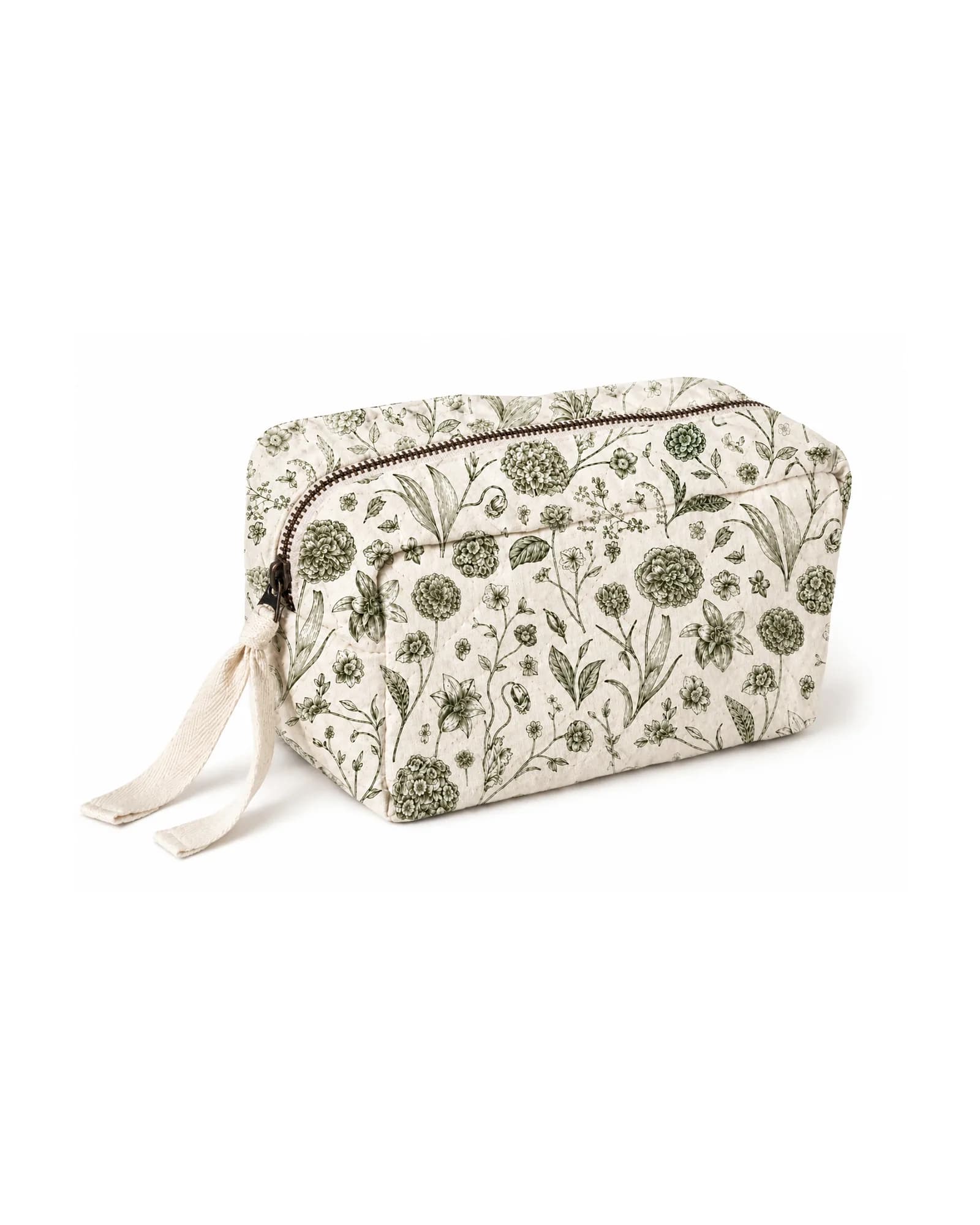 Green Floral Toiletry Bag