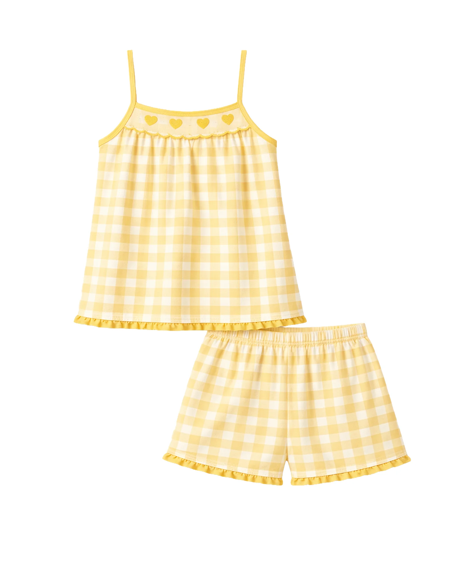 Yellow Gingham Heart Cami PJ Set — image 1