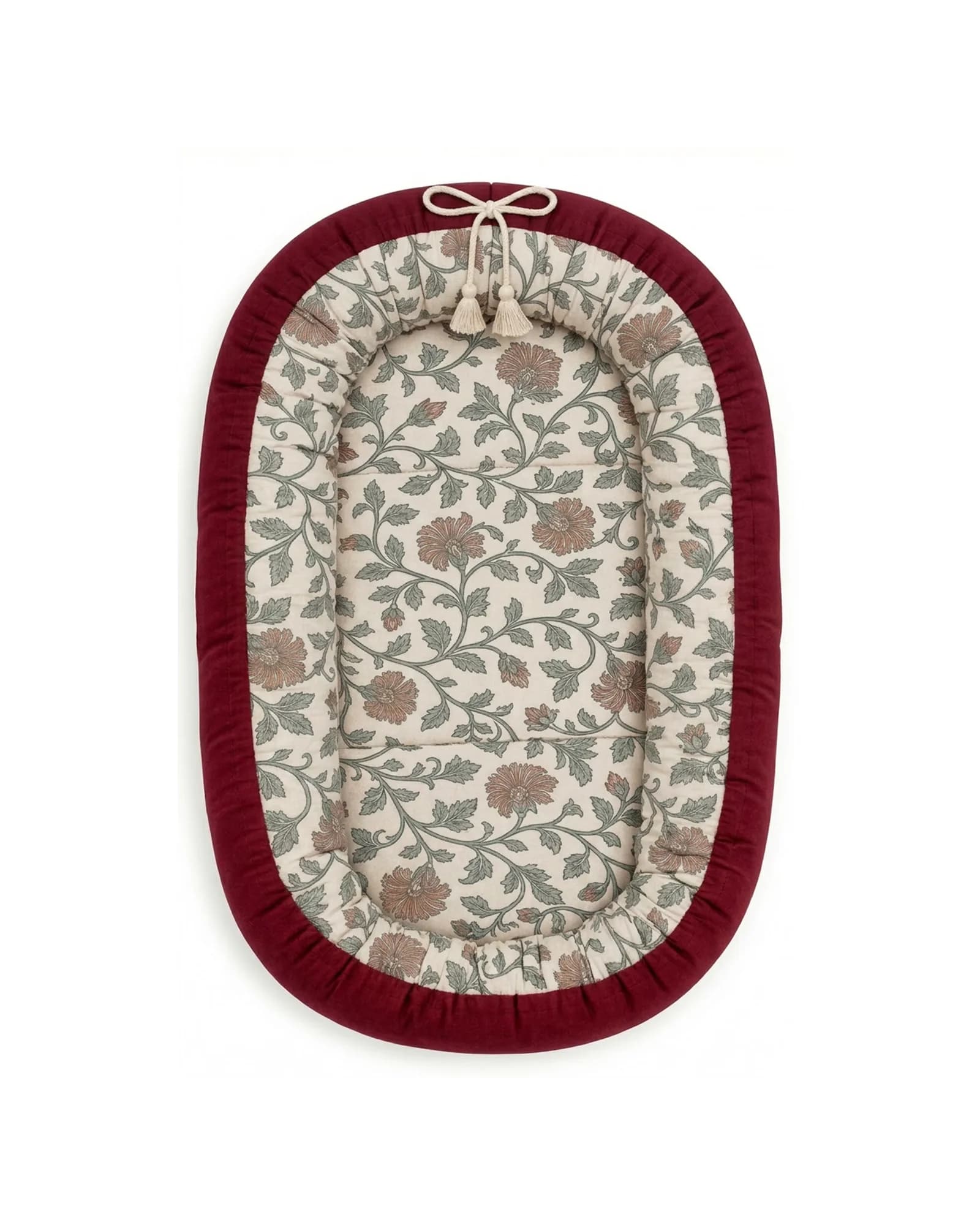 Burgundy Floral Baby Nest