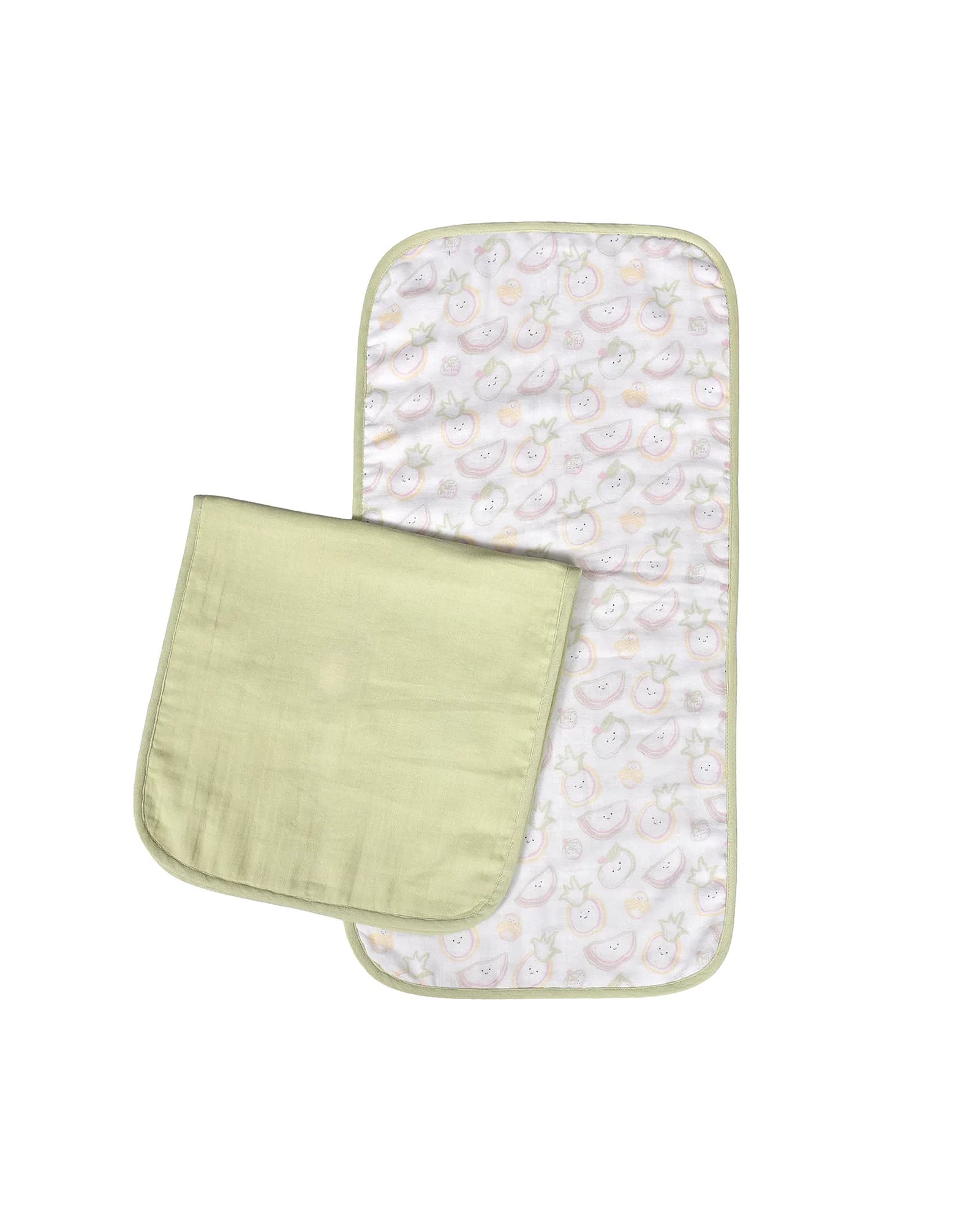 Mint Fruit Burp Cloth Set
