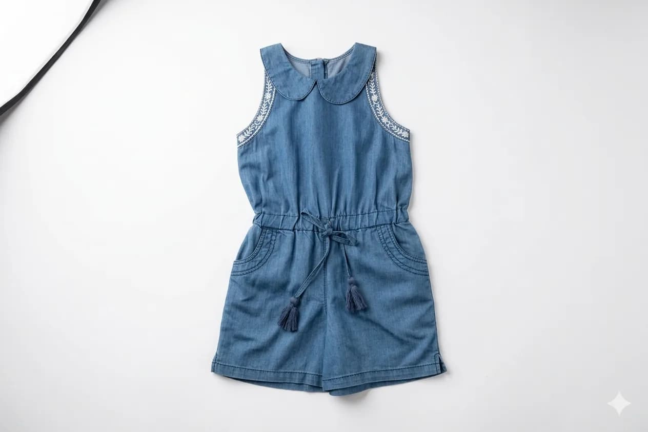 Peter Pan Denim Jumpsuit