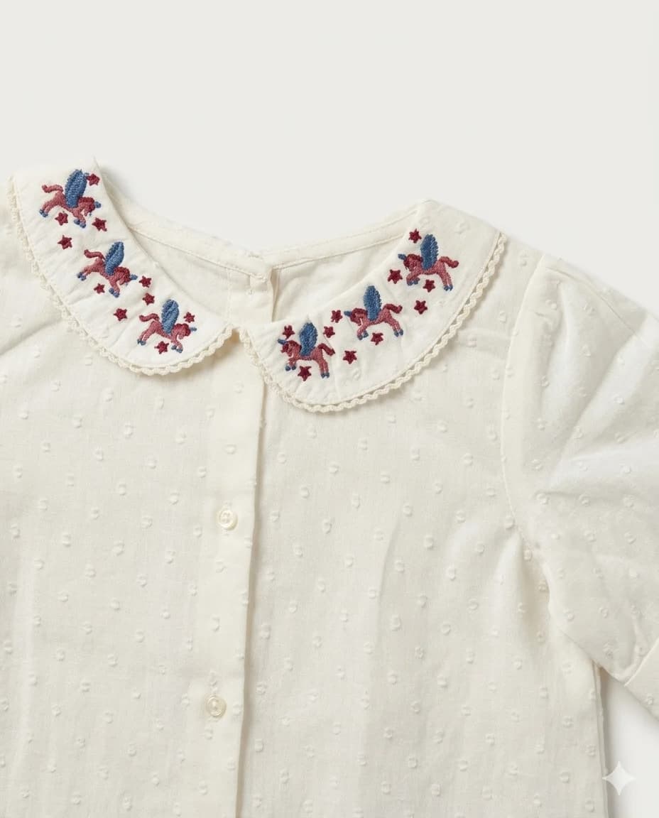 Embroidered Collar Top thumbnail 2