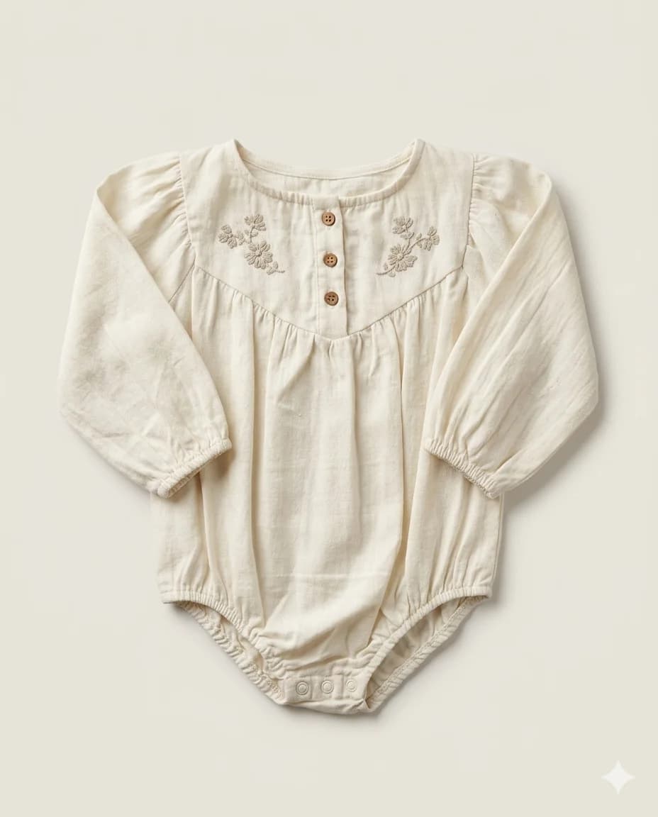 Floral Yoke Balloon Romper