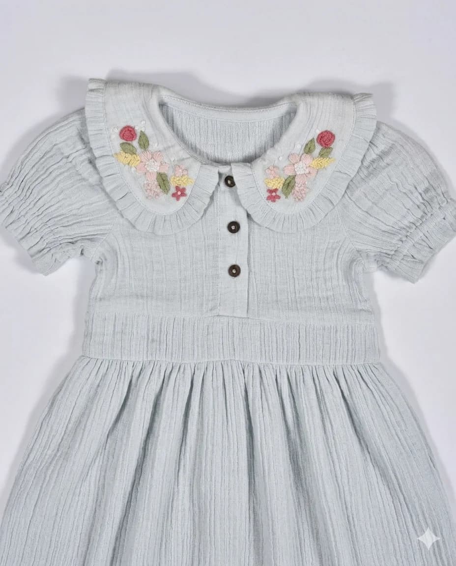 Ruffle Collar Embroidery Romper thumbnail 2