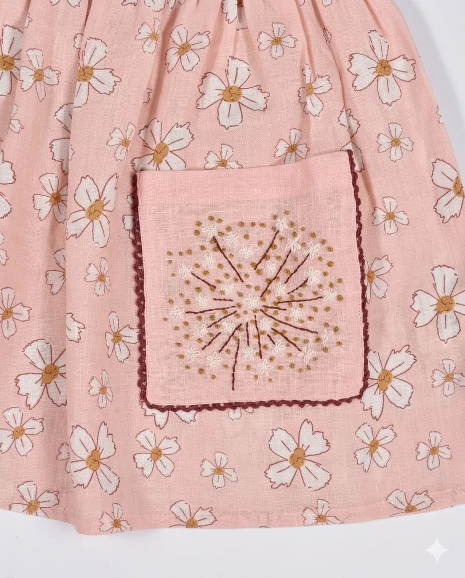 Blush Daisy Linen Dress thumbnail 2