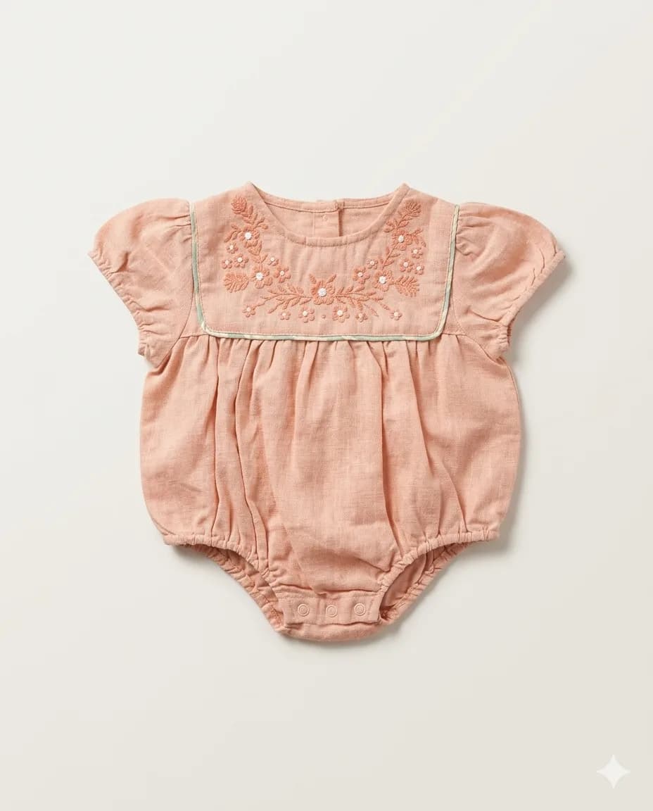 Blush Yoke Linen Romper