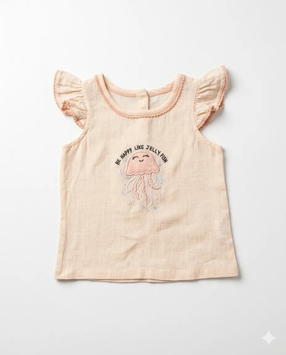 Jellyfish Linen Ruffle Top