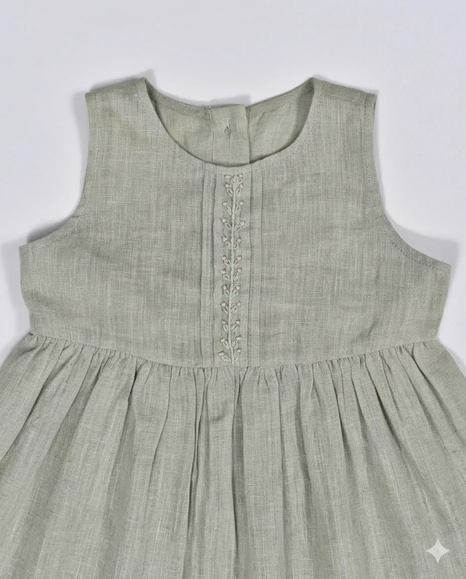 Sage Linen Pinafore Dress thumbnail 2