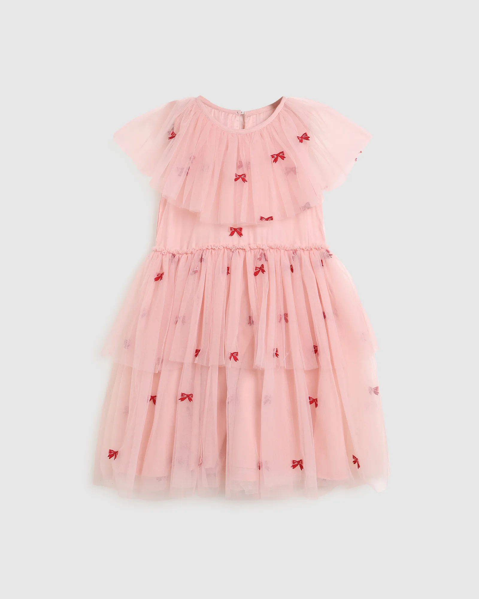 Bow Embellished Tulle Dress