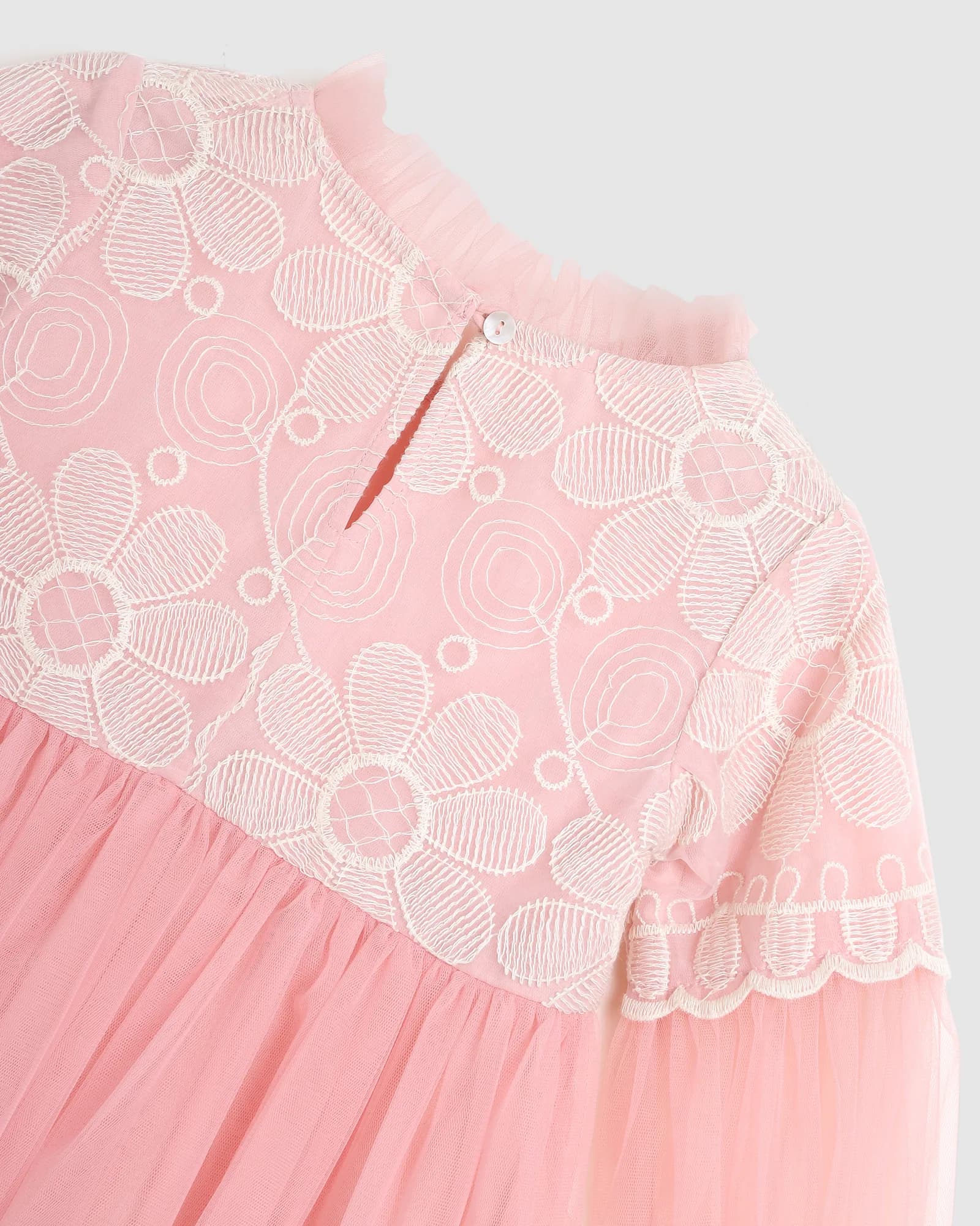Embroidery Yoke Tulle Dress thumbnail 4