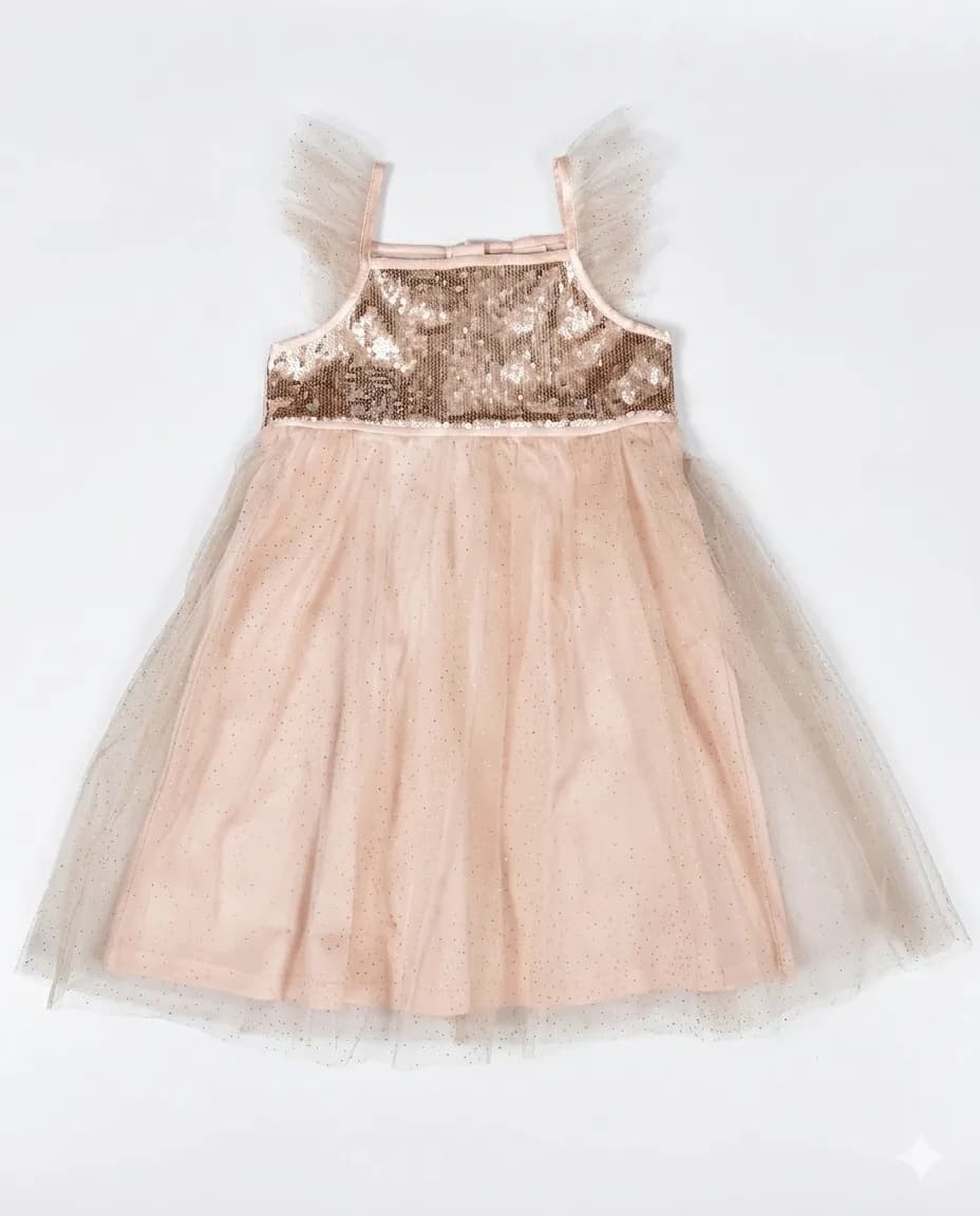 Gilded Peach Shimmer Dress