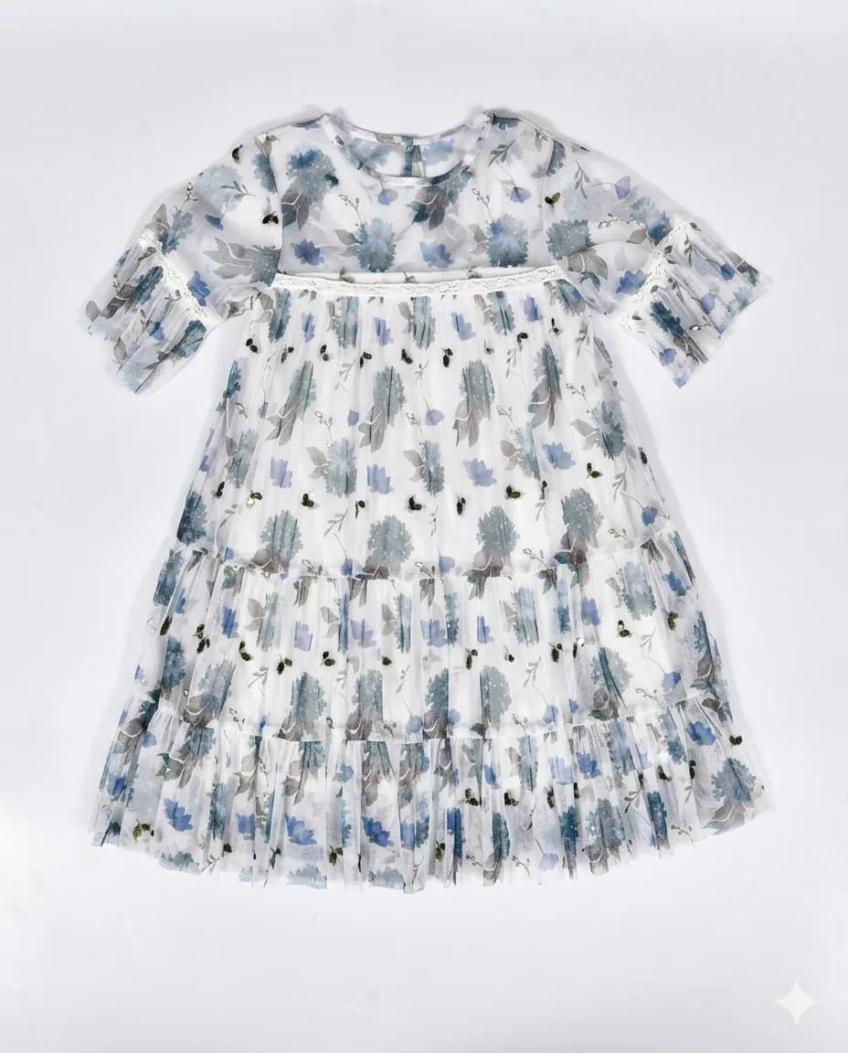 Printed Tulle Dress