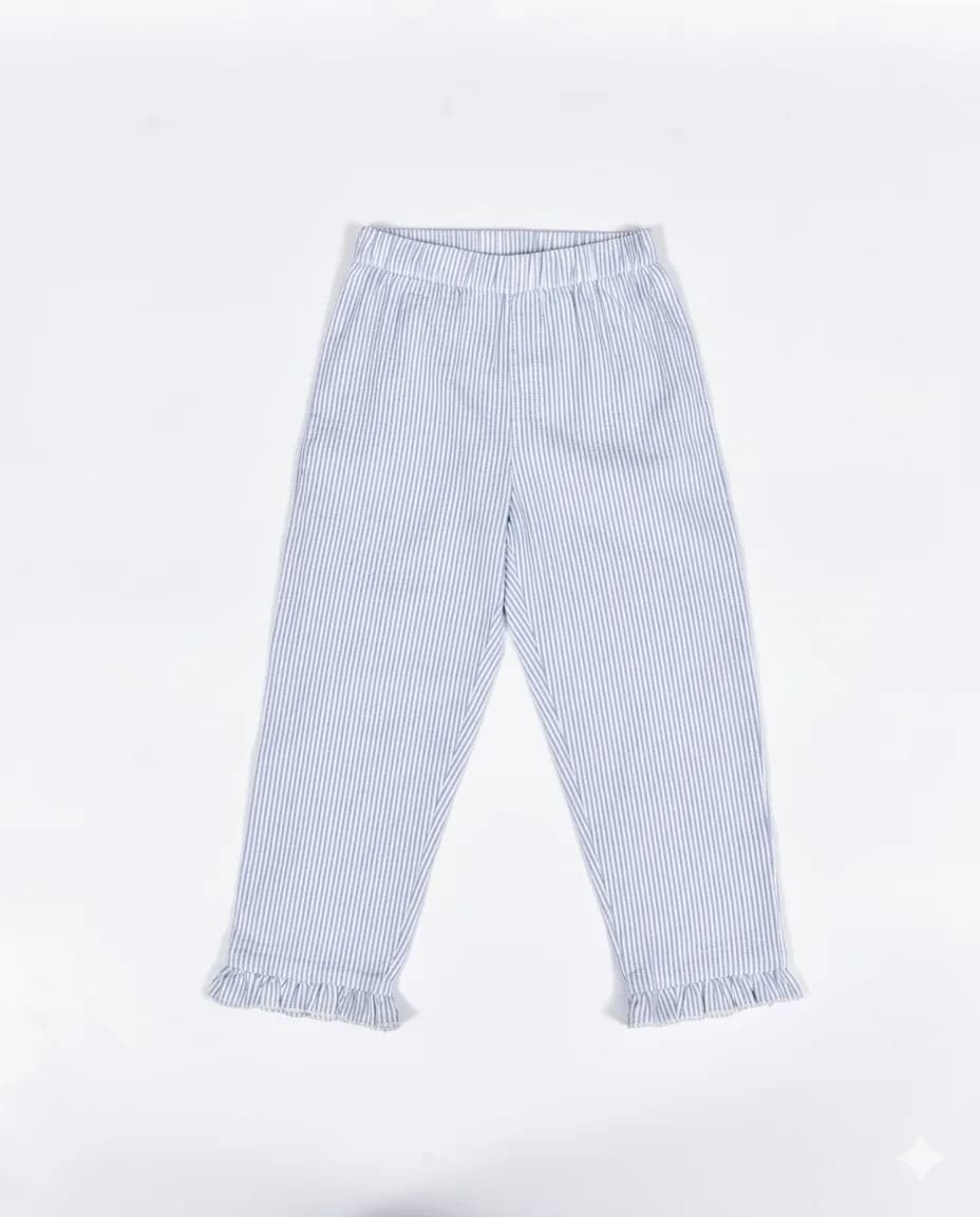 Blue Gingham Frill PJ Set thumbnail 2