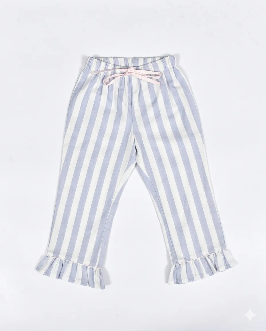 Blue Stripe Ruffle PJ Set thumbnail 2