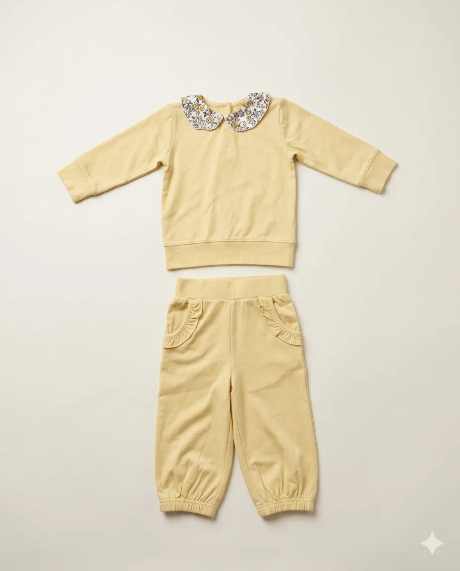 Floral Collar Sweat Set