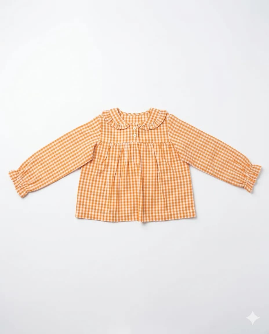 Orange Gingham PJ Set