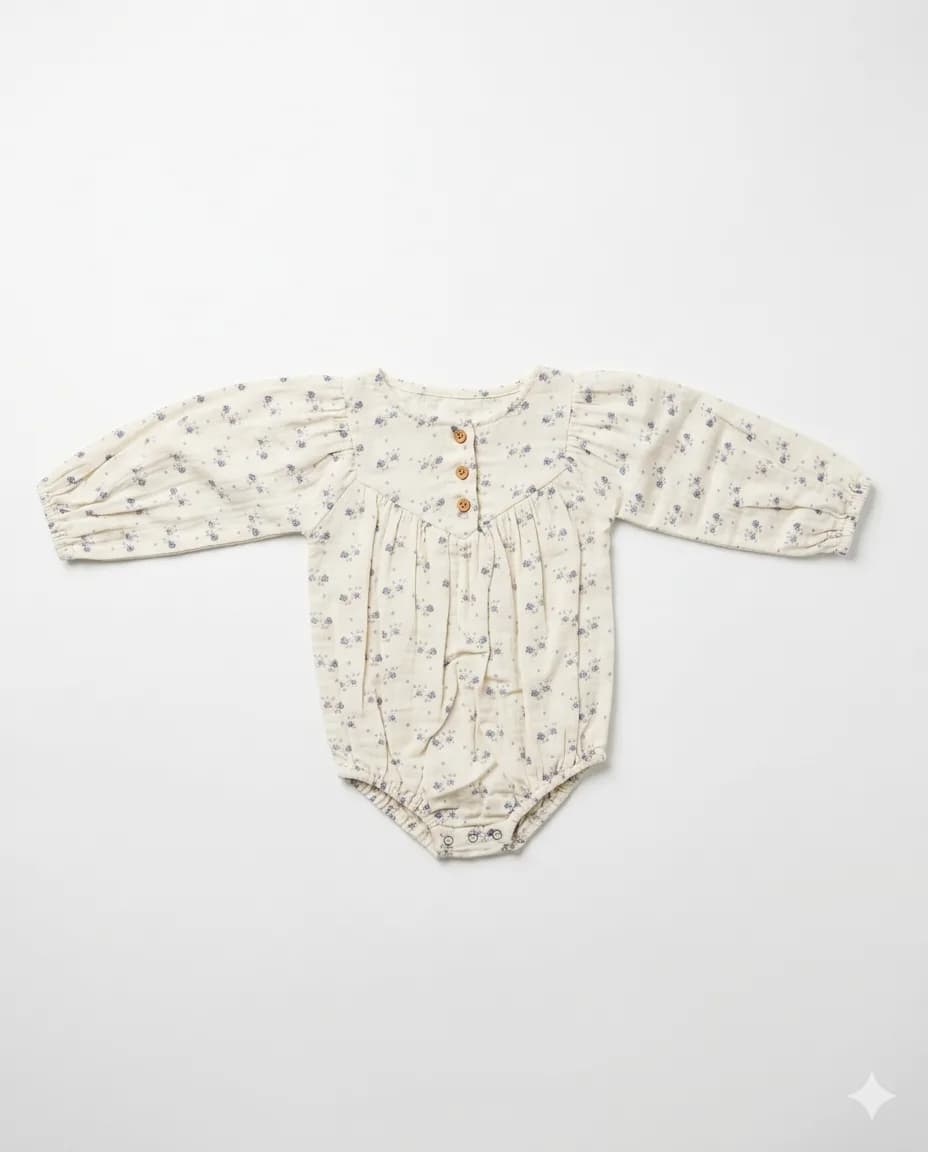 Ditsy Botanical Long-Sleeve Romper