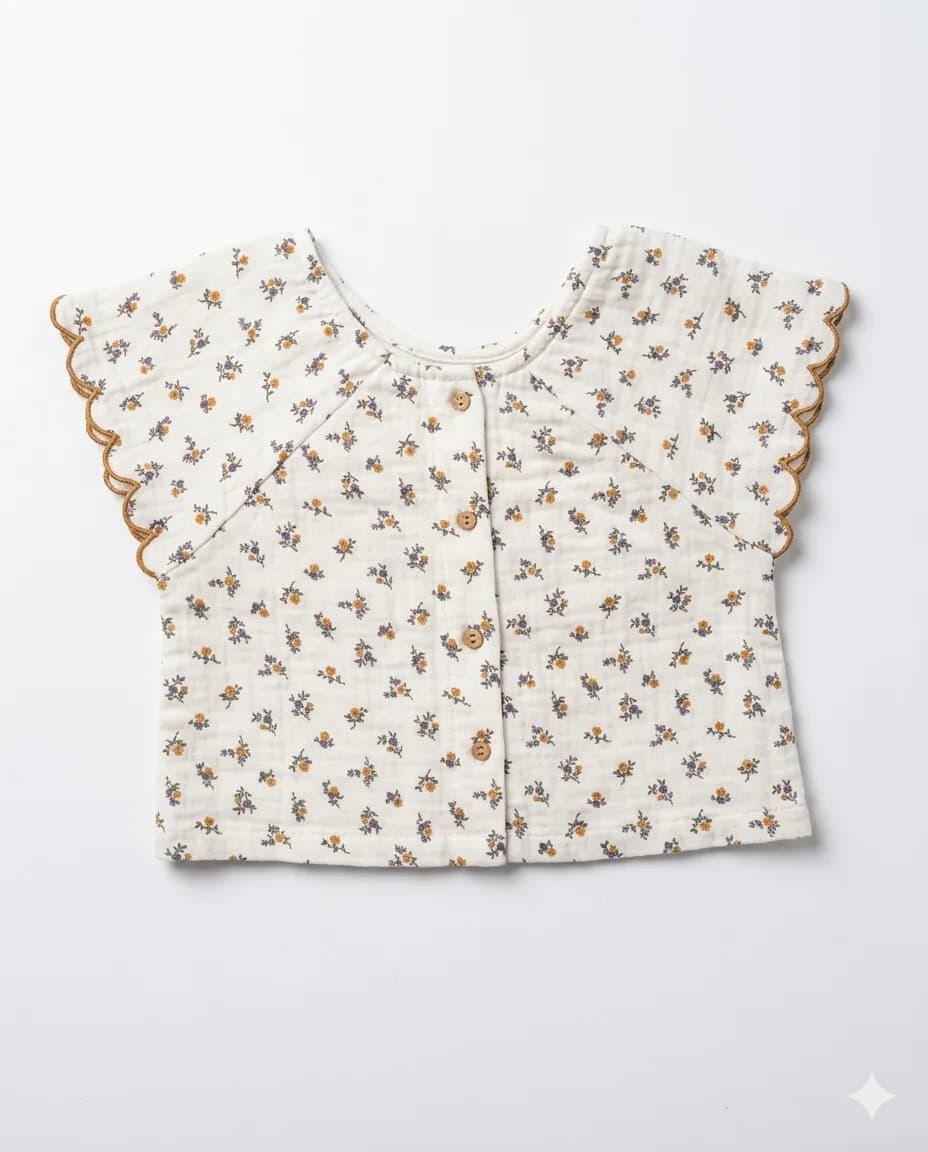 Ditsy Rose Flutter Blouse