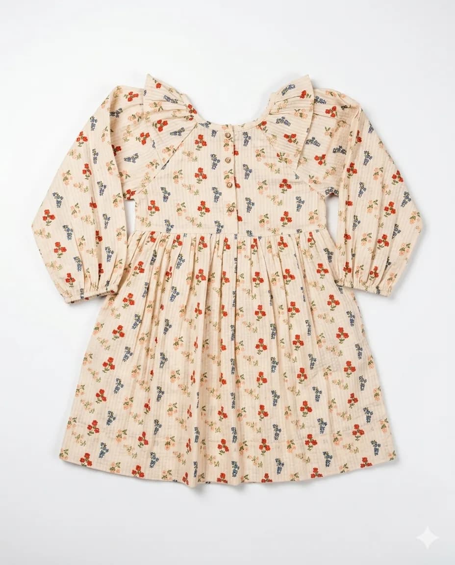 Folk Floral Puff Sleeve Dress