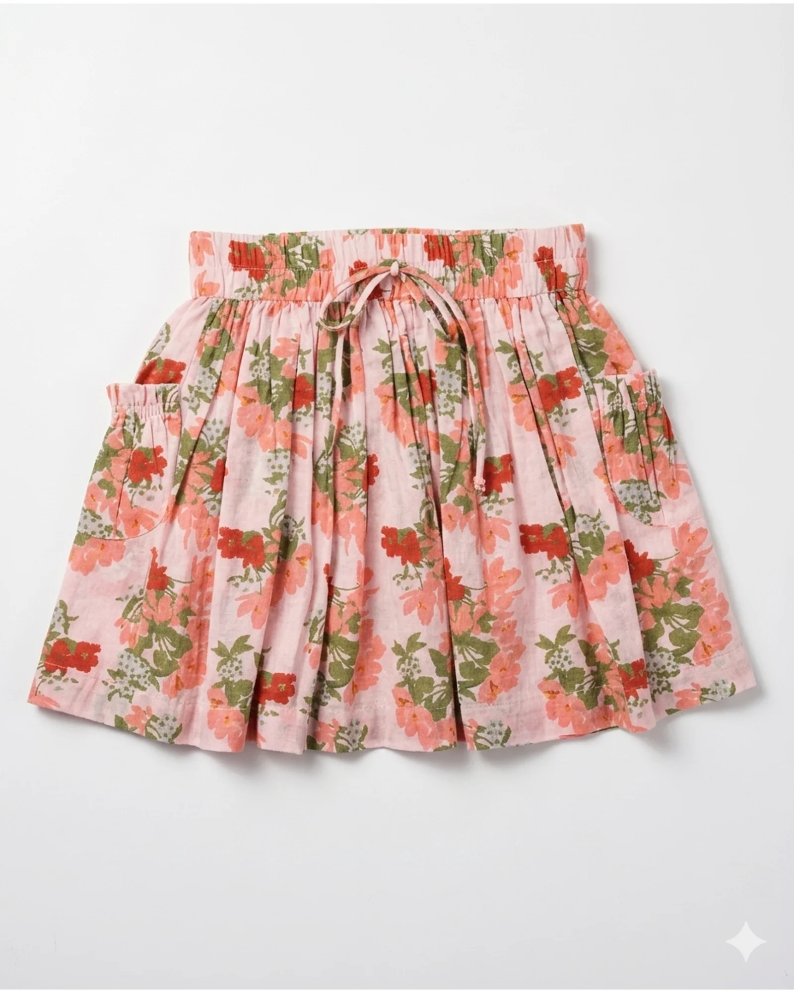 Garden Floral Paper-Bag Skirt