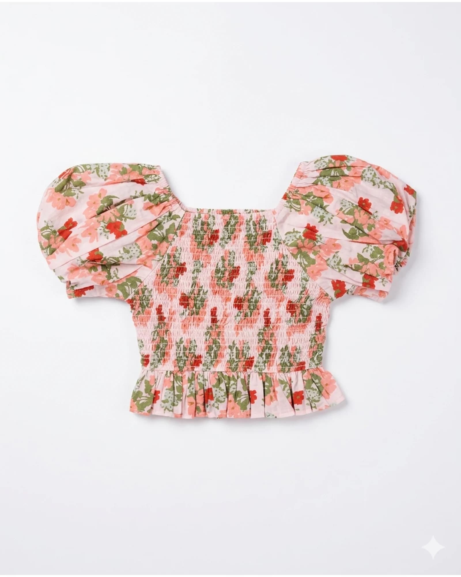 Garden Floral Smocked Top