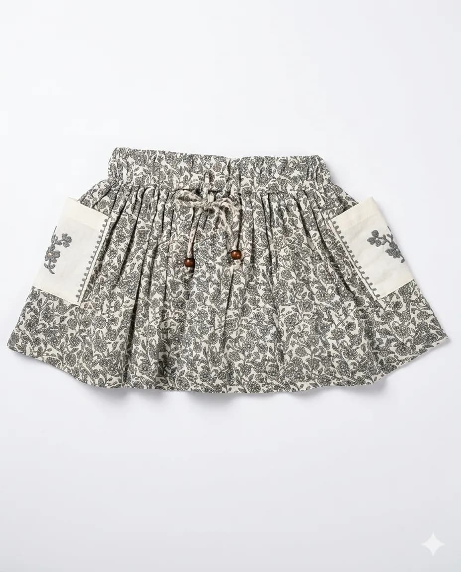 Olive Botanical Mini Skirt