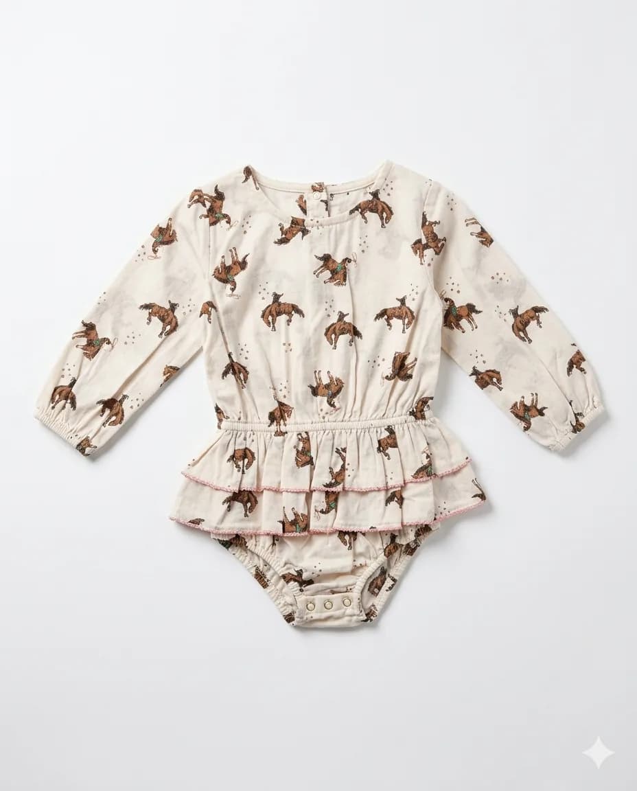 Rodeo Print Skirted Romper