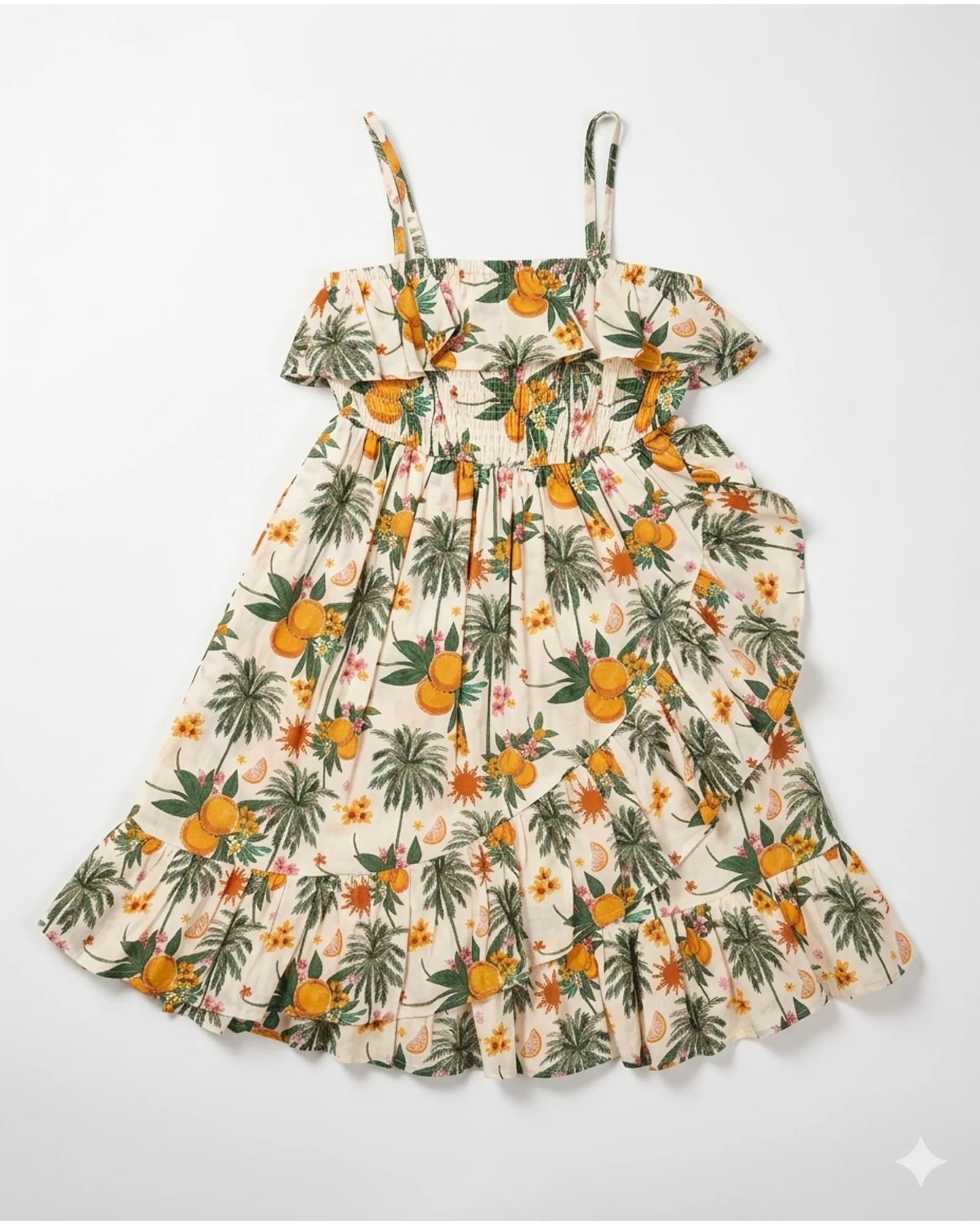 Tropical Pineapple Smocked Sundress
