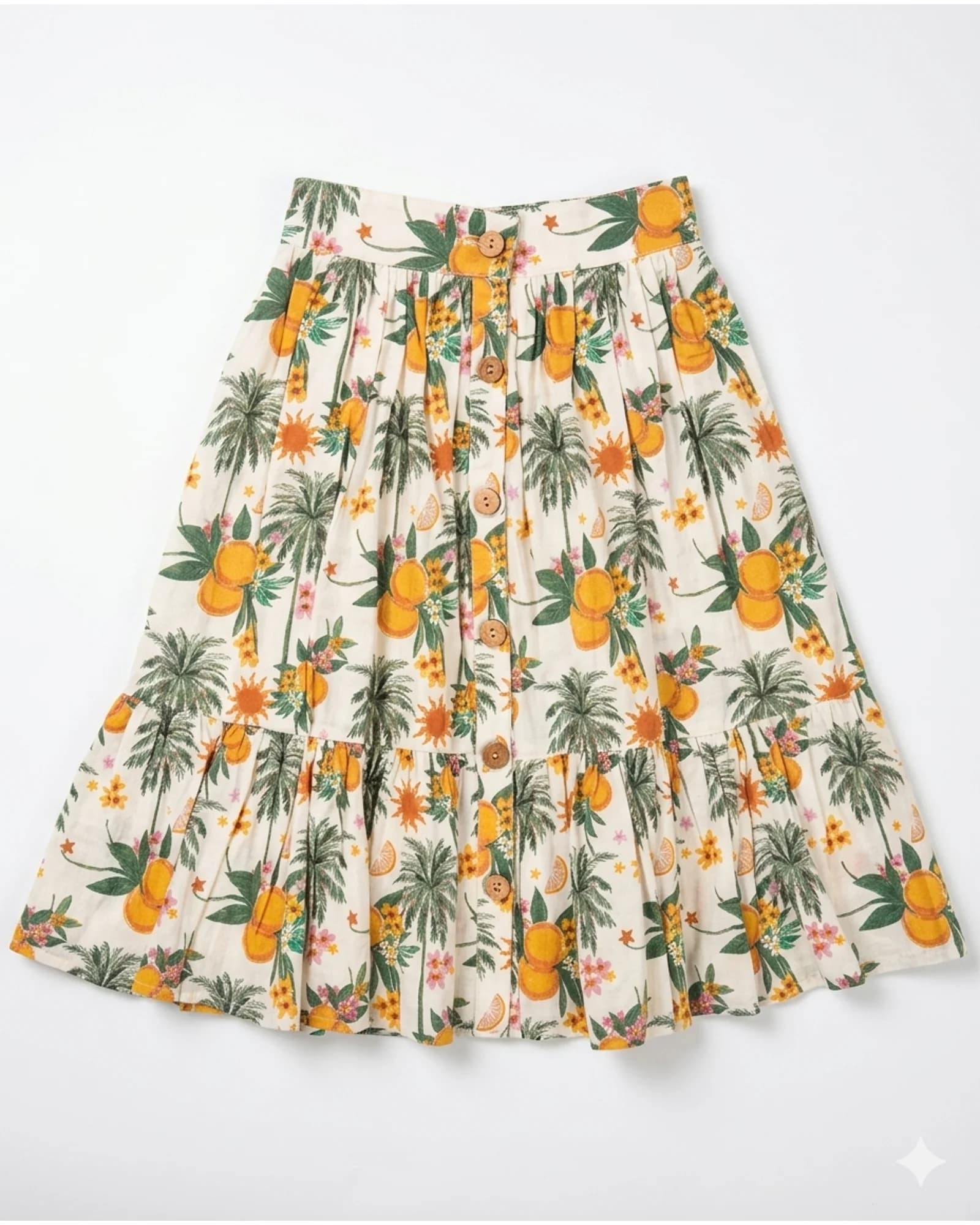 Tropical Pineapple Tiered Skirt