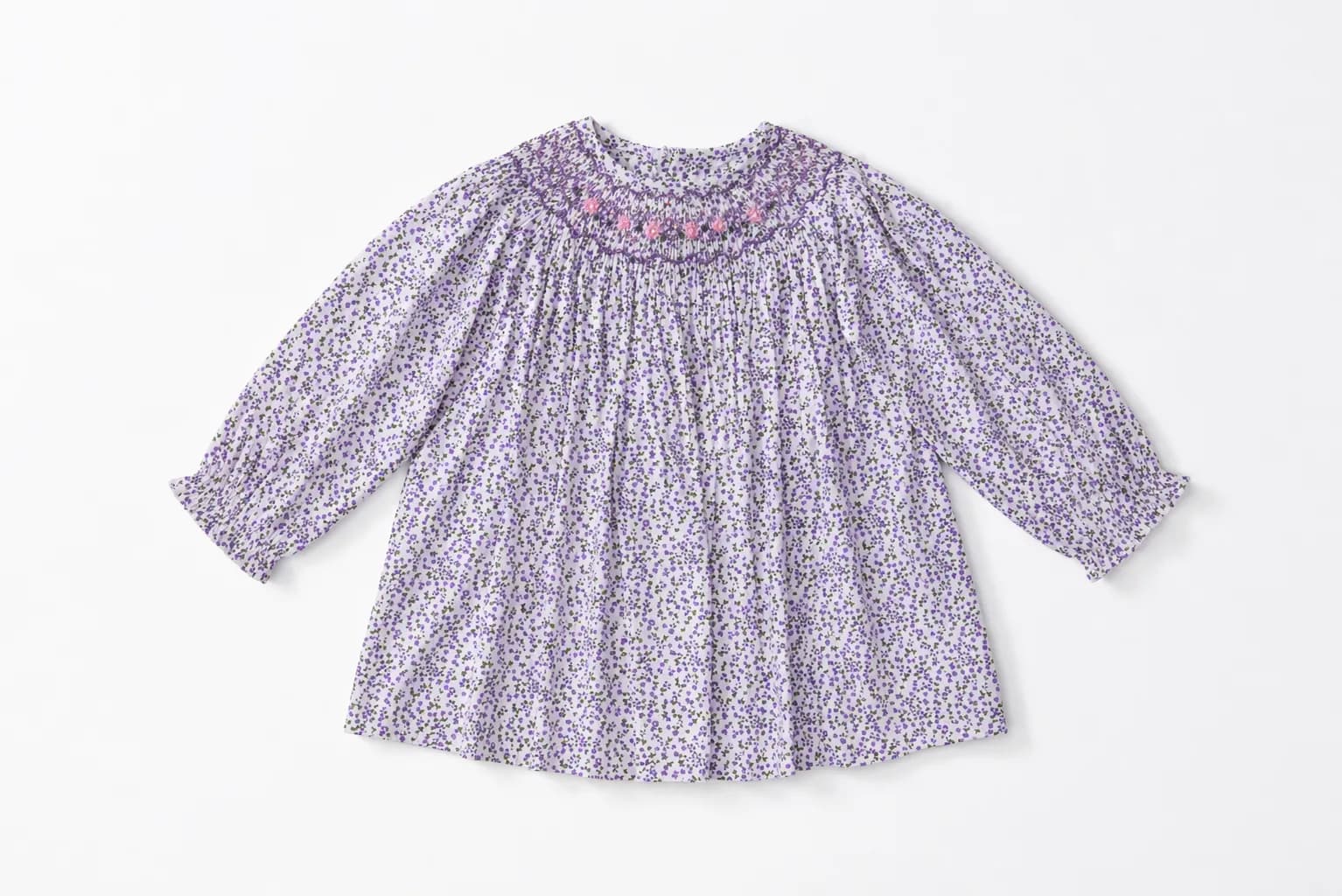 Lavender Floral Smocked Dress