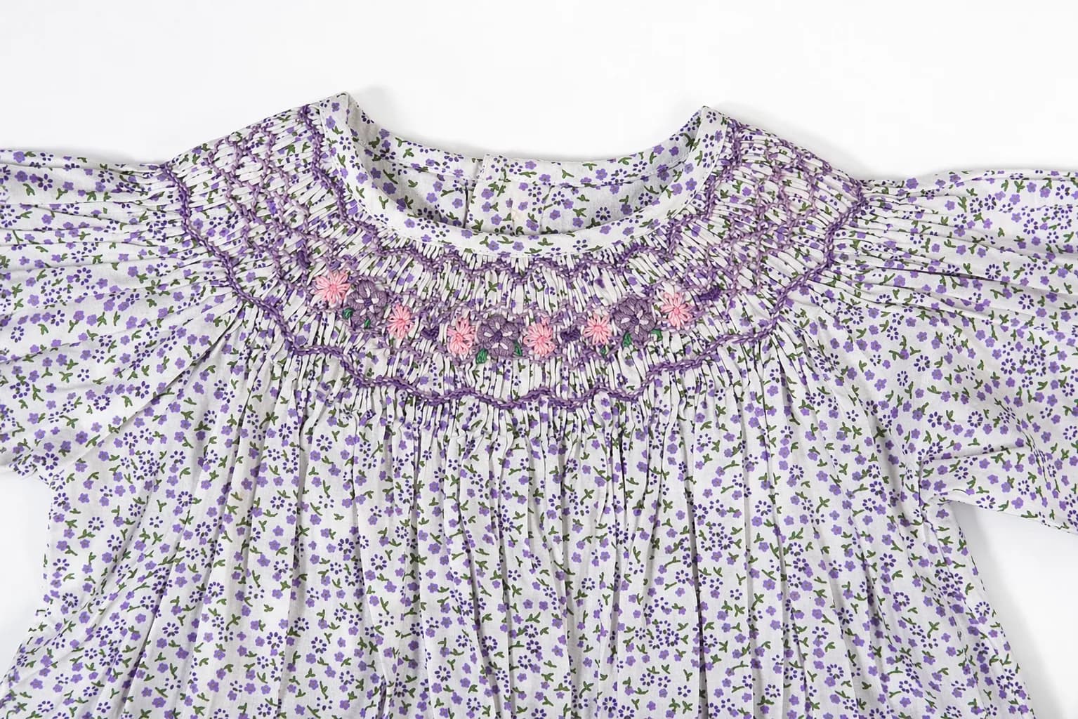 Lavender Floral Smocked Dress thumbnail 2