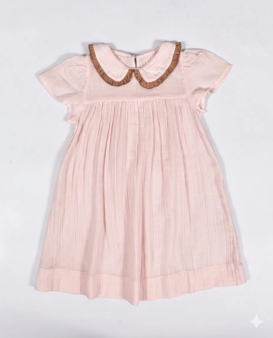 Blush Ruffle Collar Dress