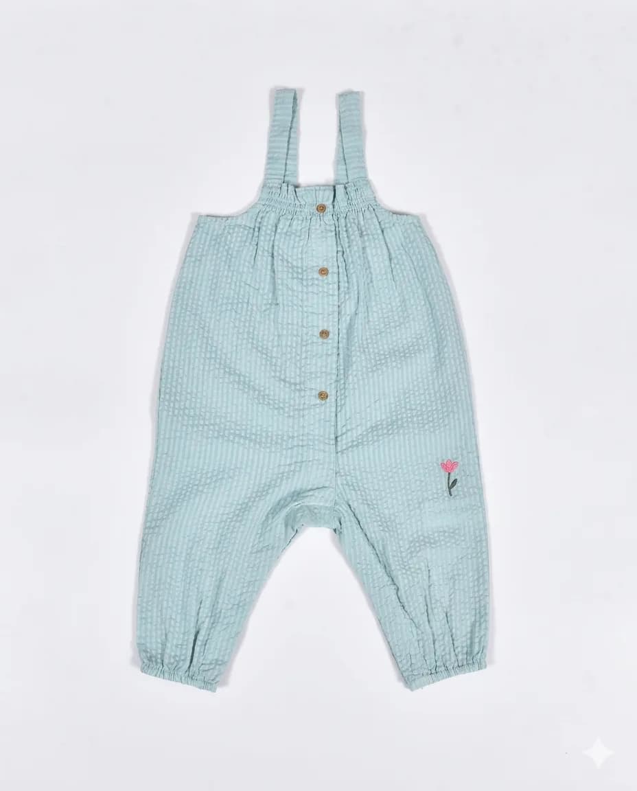 Mint Check Dungarees