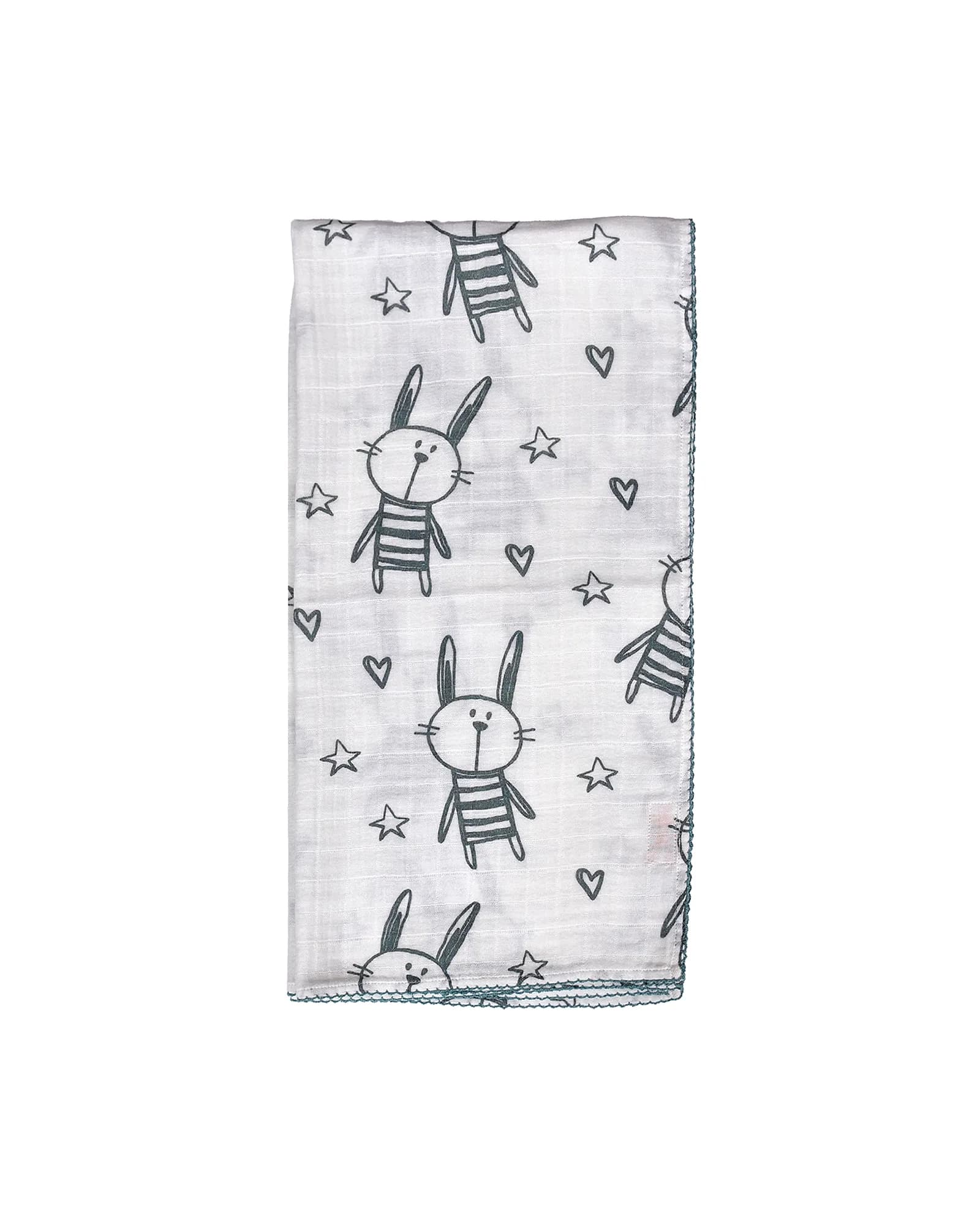 Bunny Hearts Muslin Swaddle