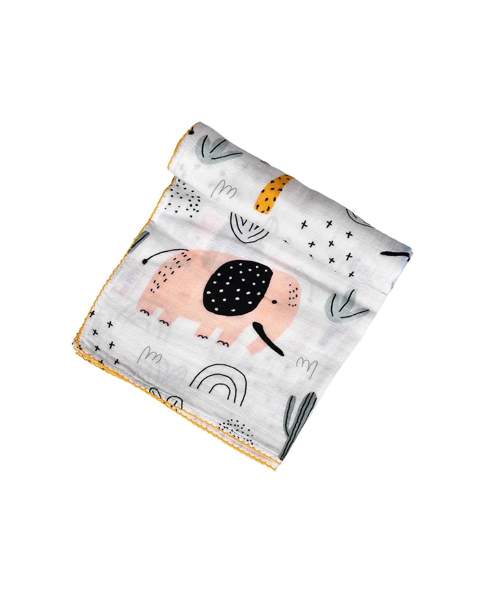 Pink Elephant Muslin Swaddle
