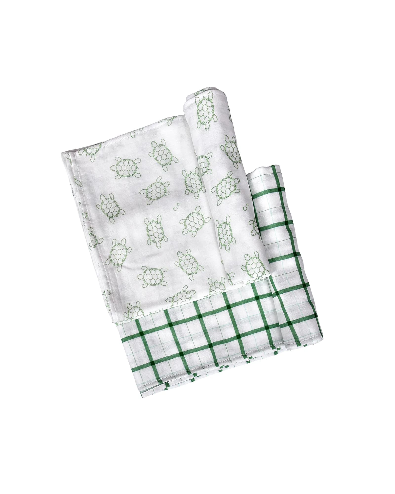 Turtle & Grid Swaddle Set