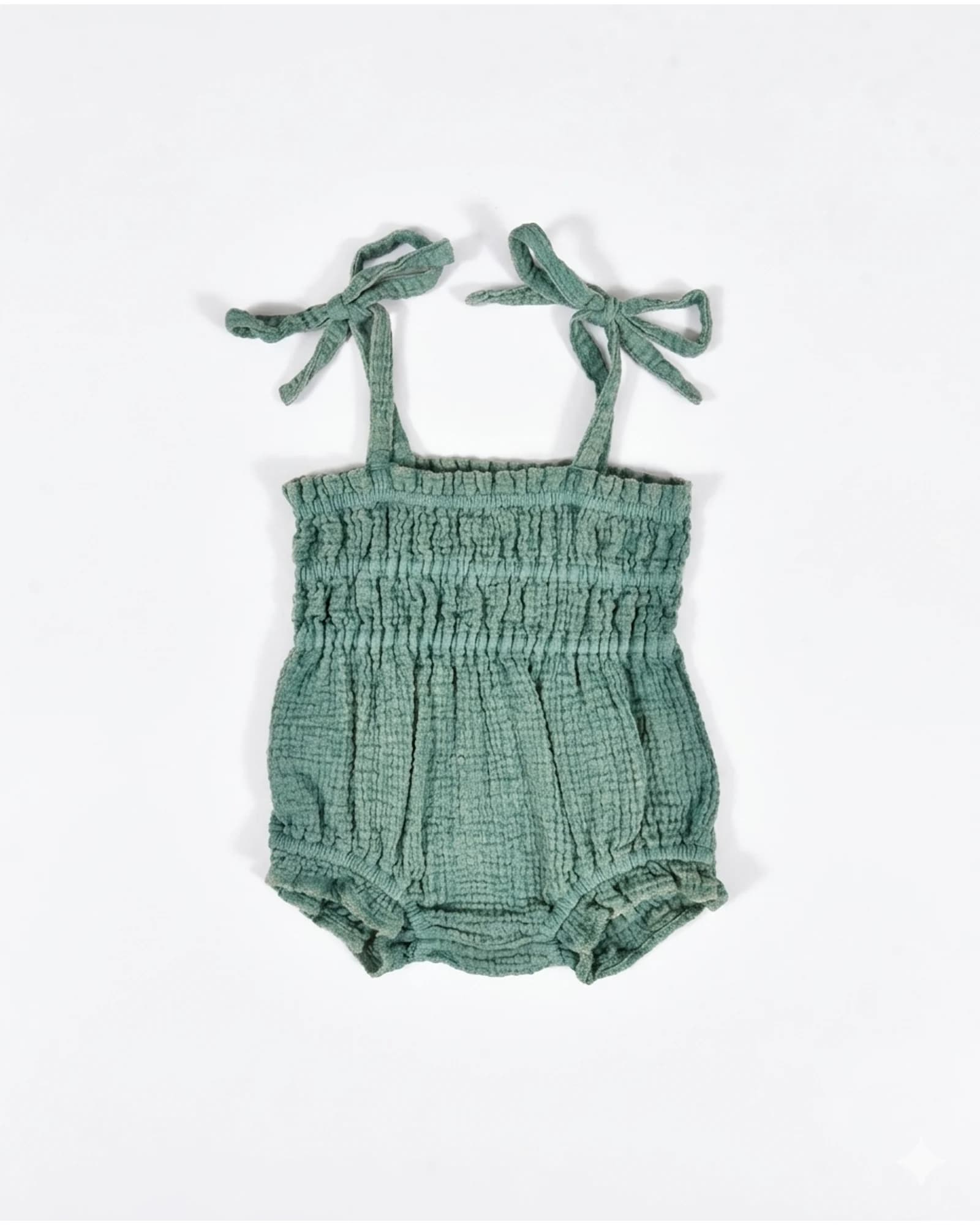 Green Muslin Smocked Romper