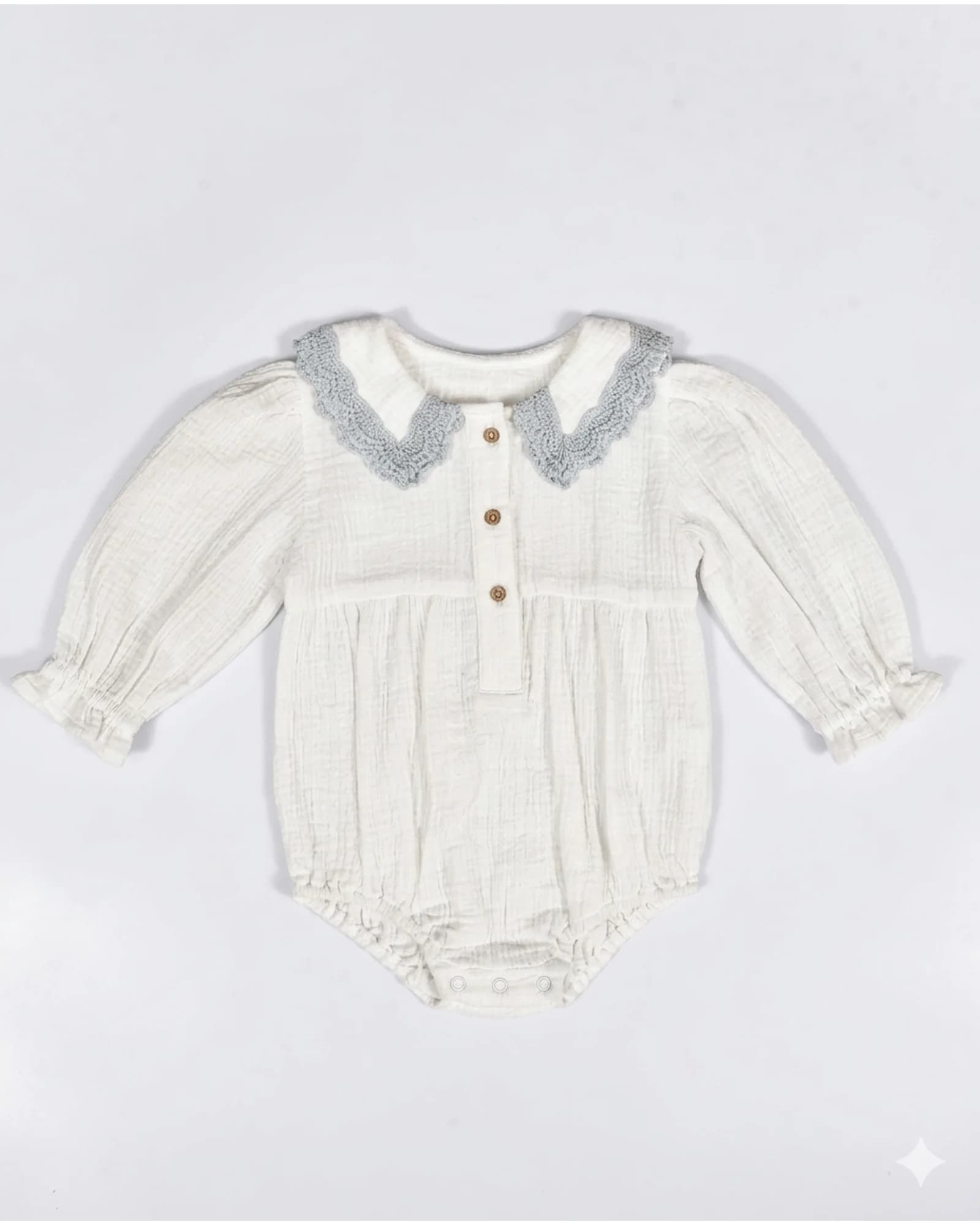 Lace Collar Muslin Romper