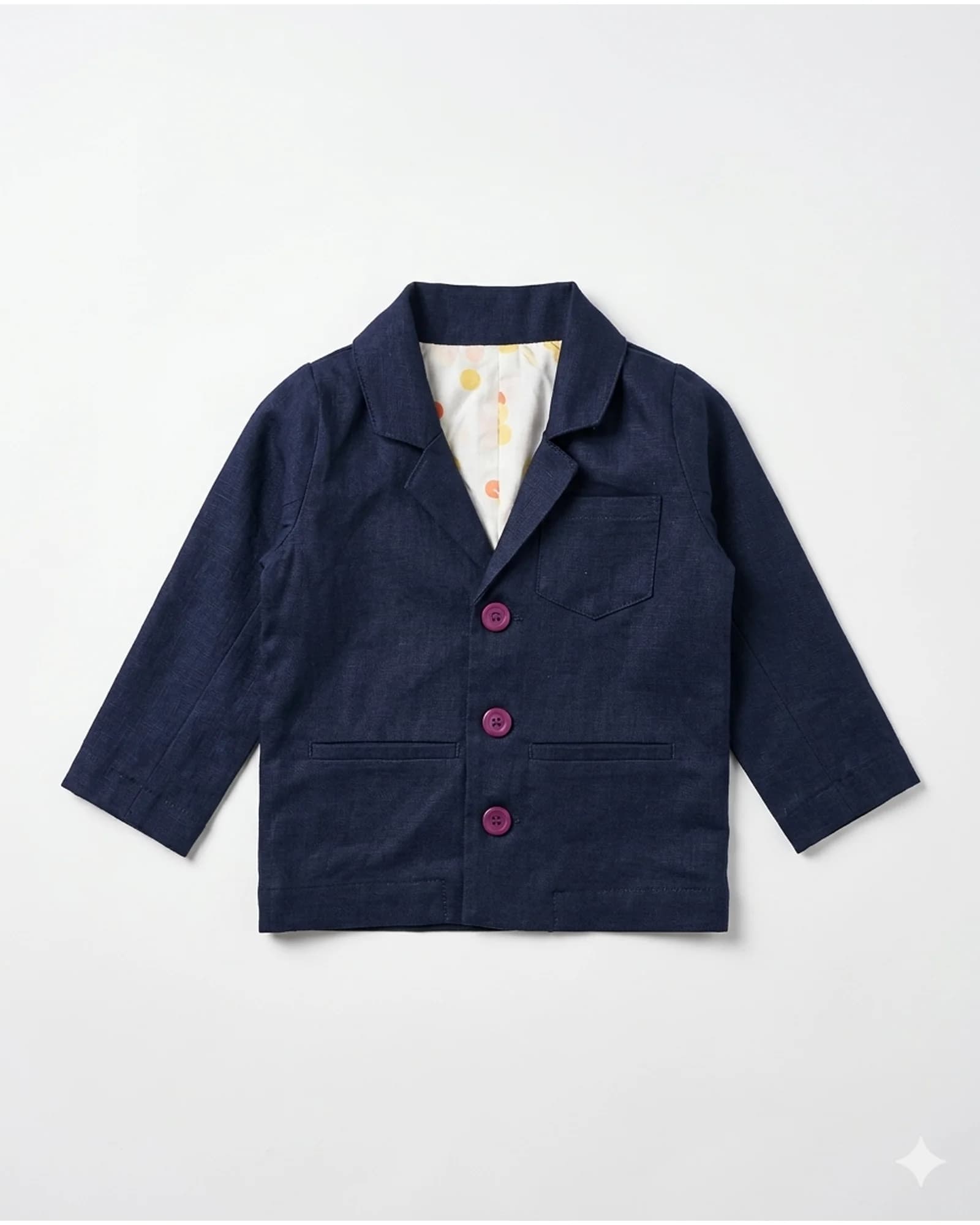 Navy Linen Blazer