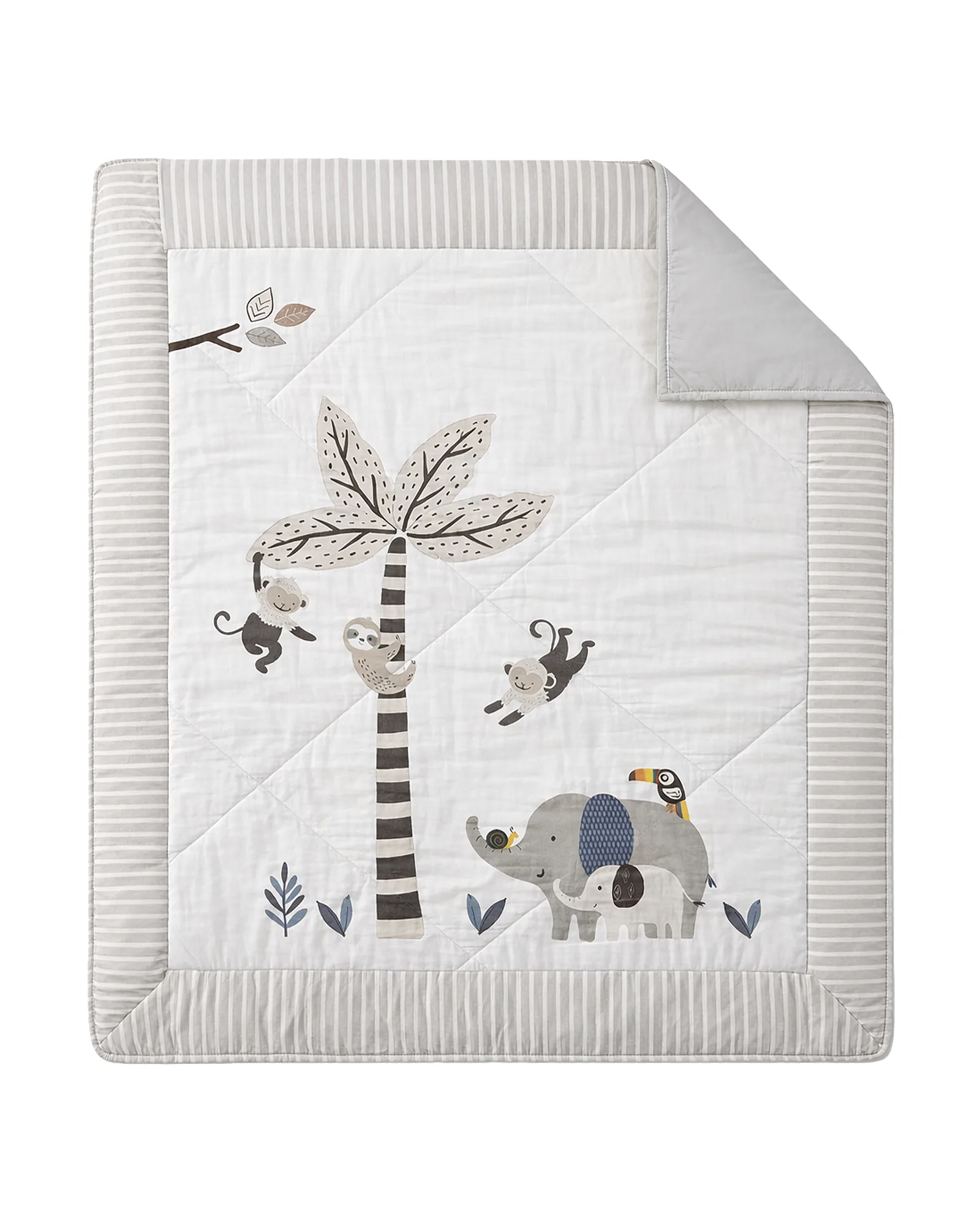 Jungle Elephant Appliqué Quilt