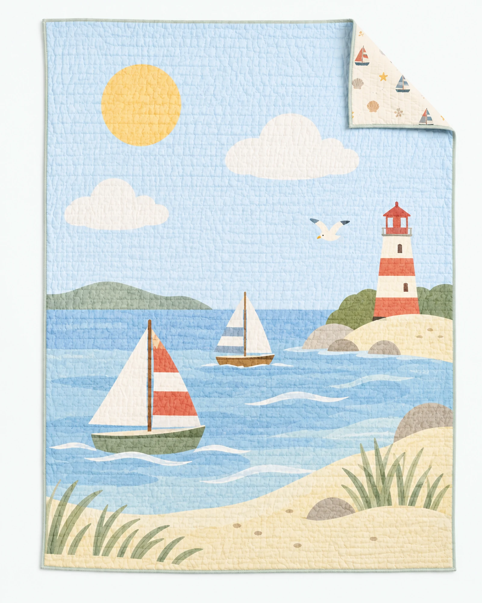 Sailboat and Lighthouse Quilt — image 1
