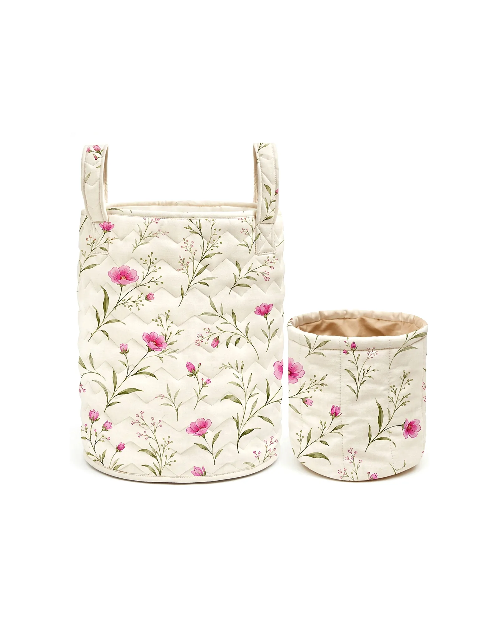 Floral Quilted Storage Baskets