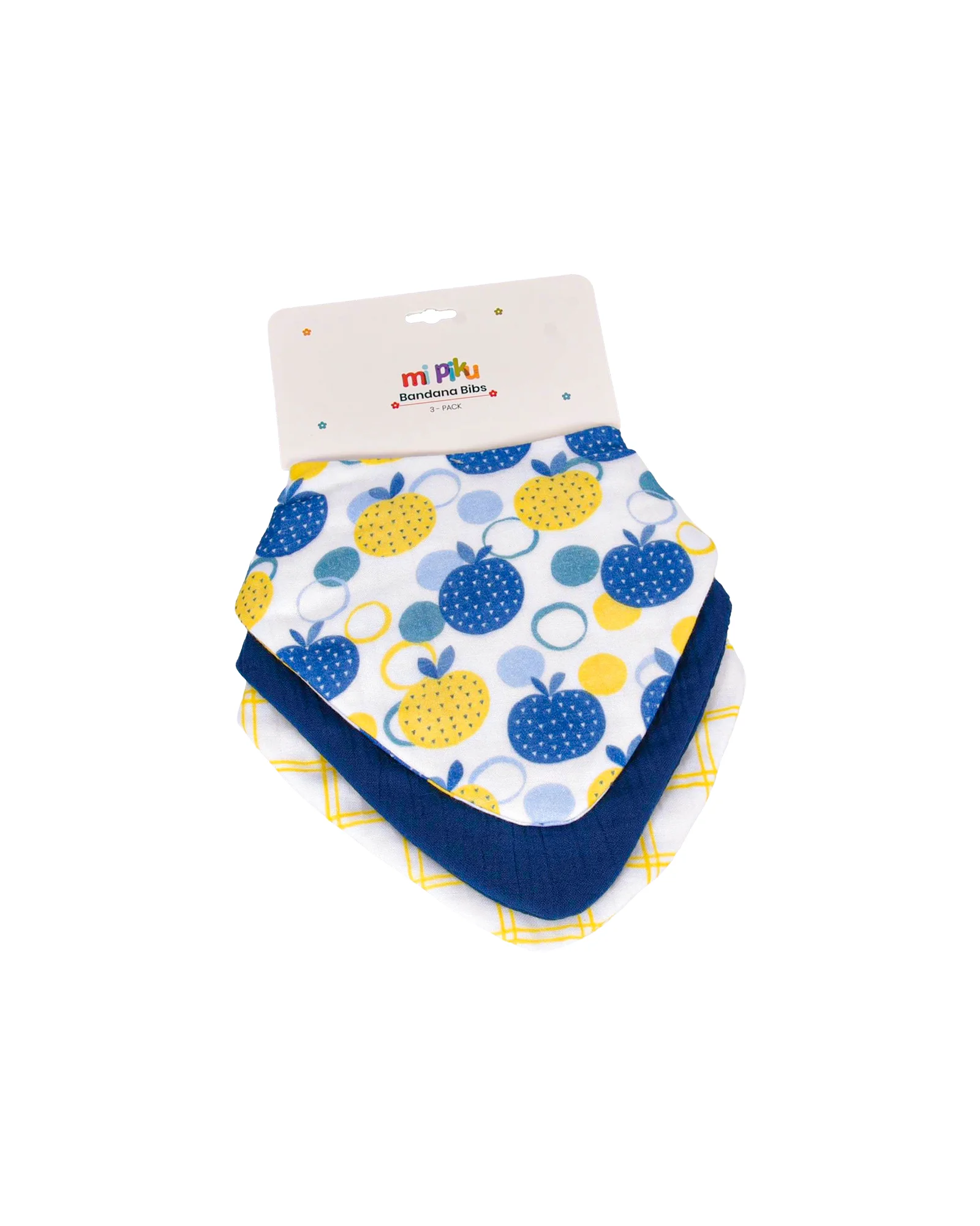 Blue Apple Bandana Bib Set