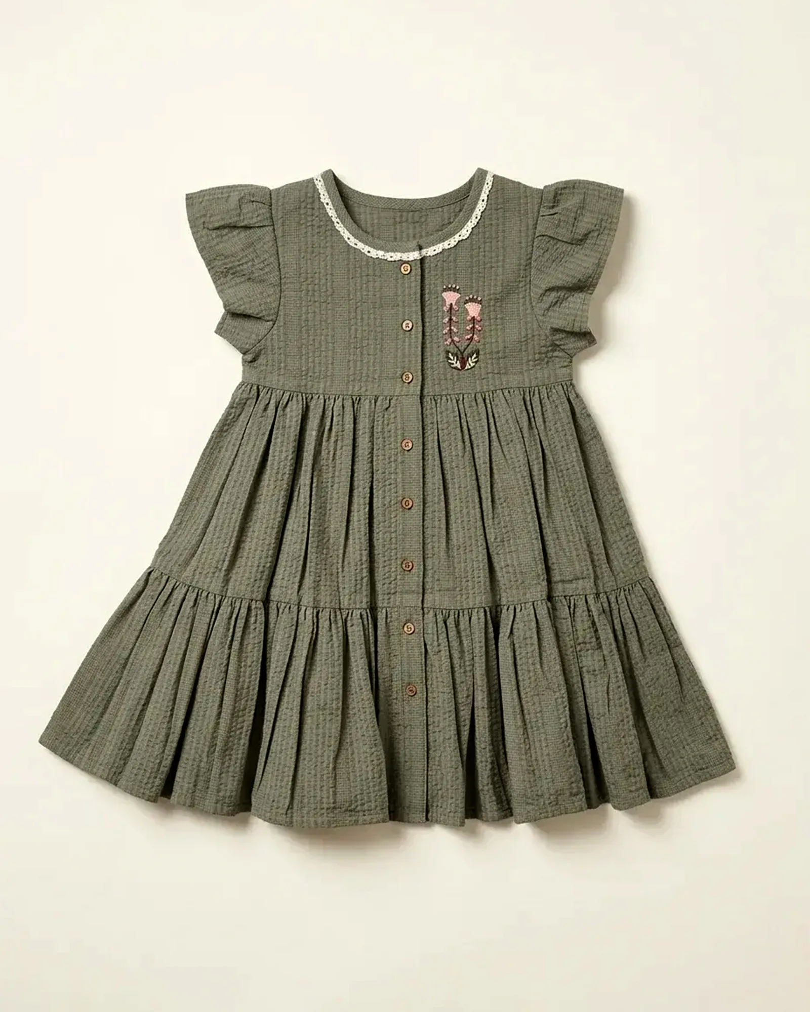 Woodland Embroidery Ruffle Dress — image 1