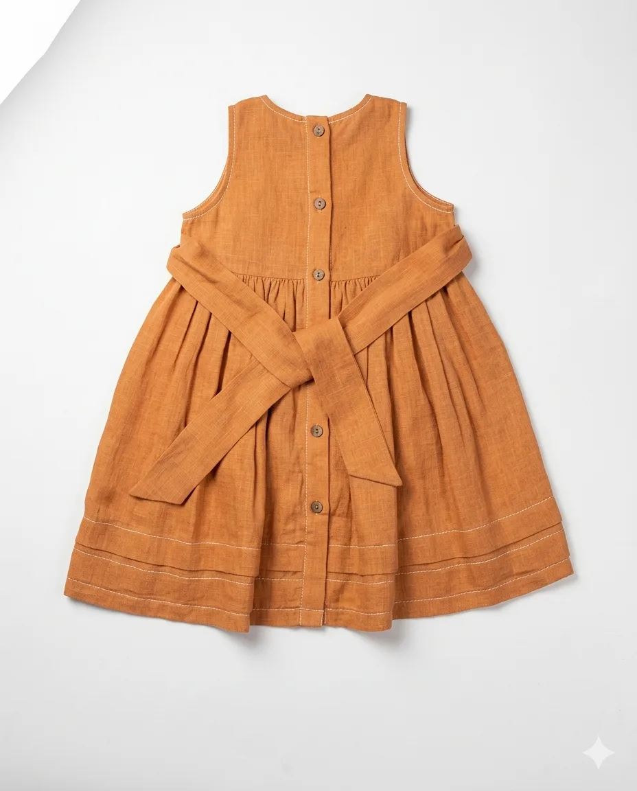 Amber Linen Bow Dress — image 1