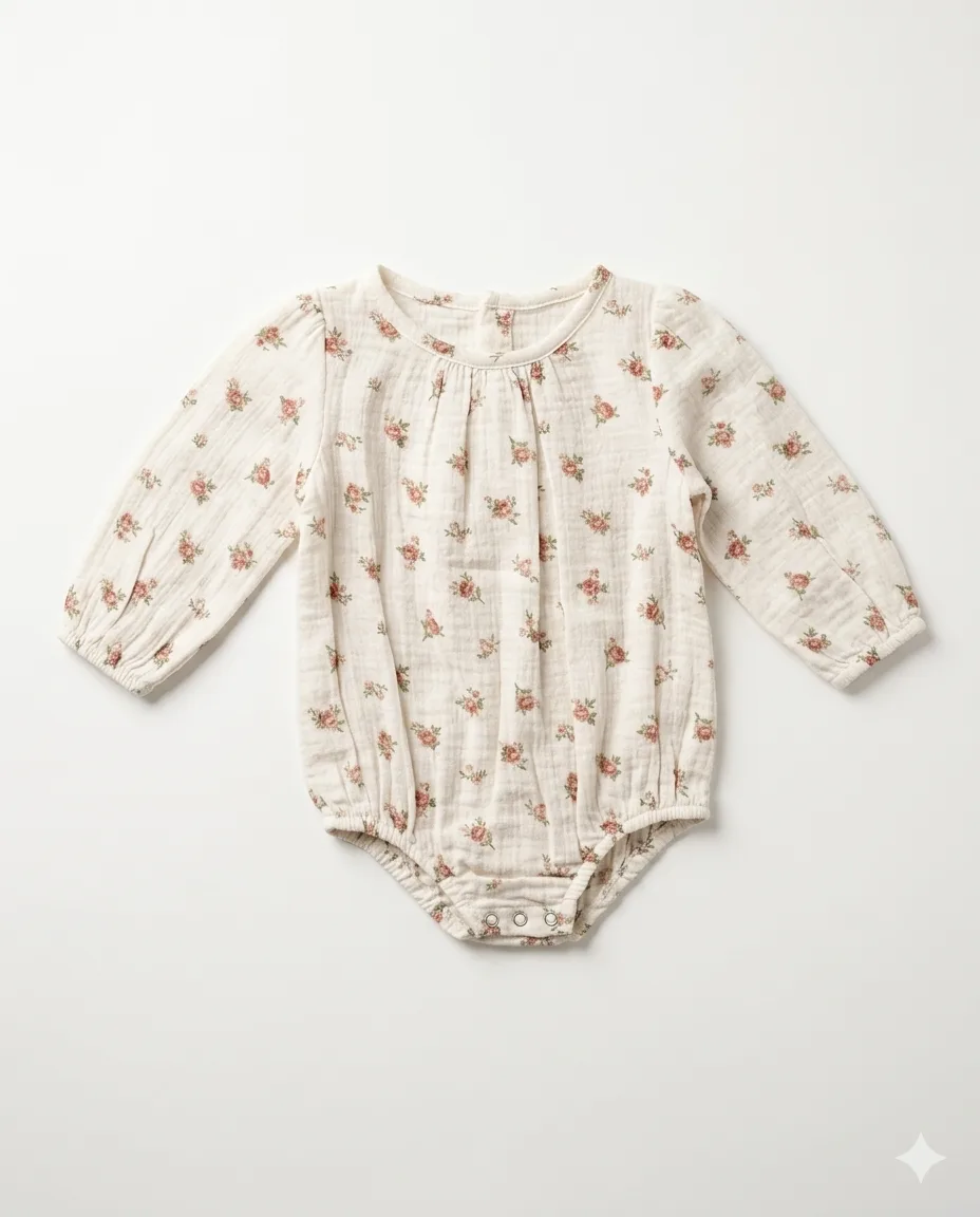Ditsy Floral Long-Sleeve Romper — image 1