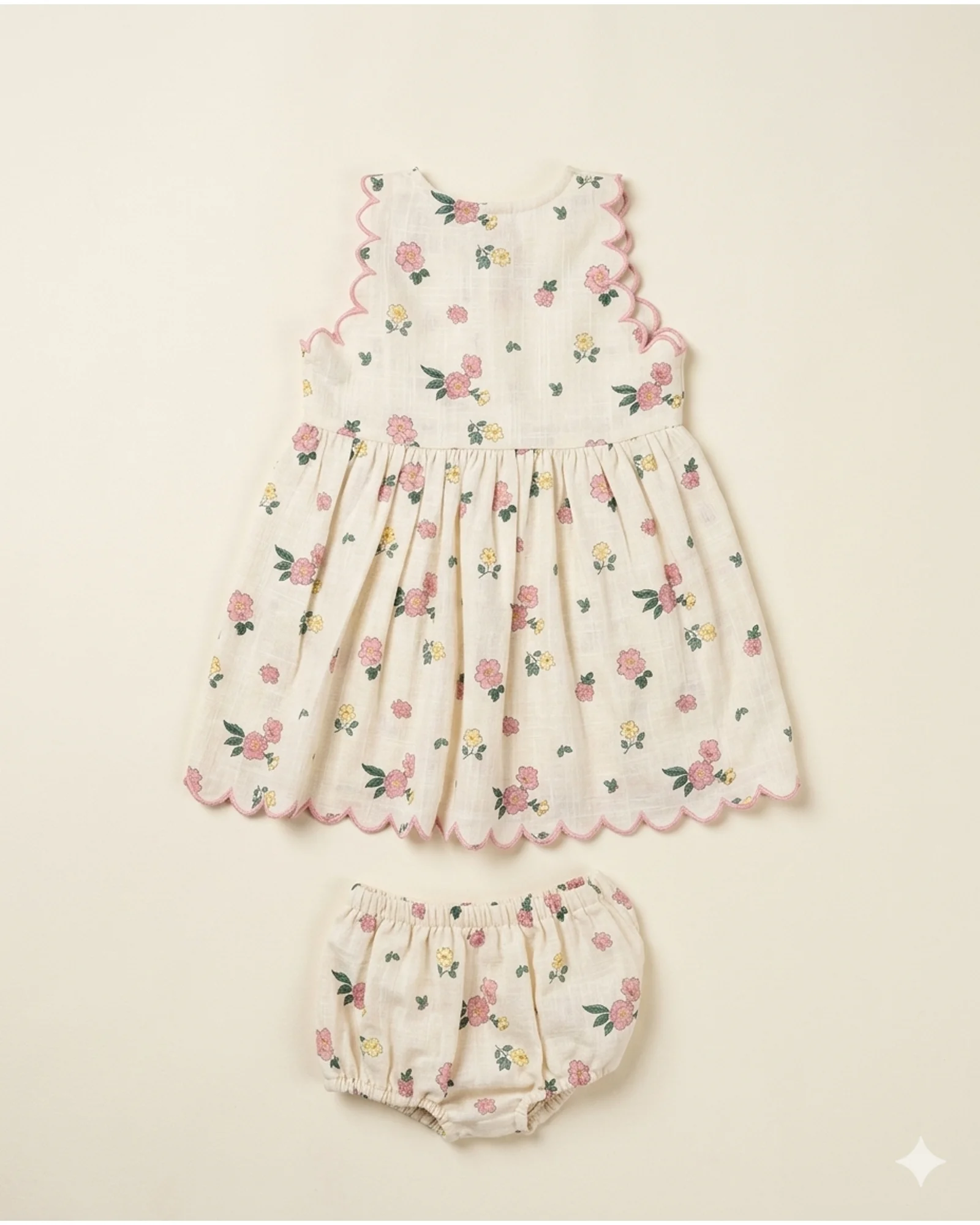 Ditsy Strawberry Dress & Bloomer Set — image 1