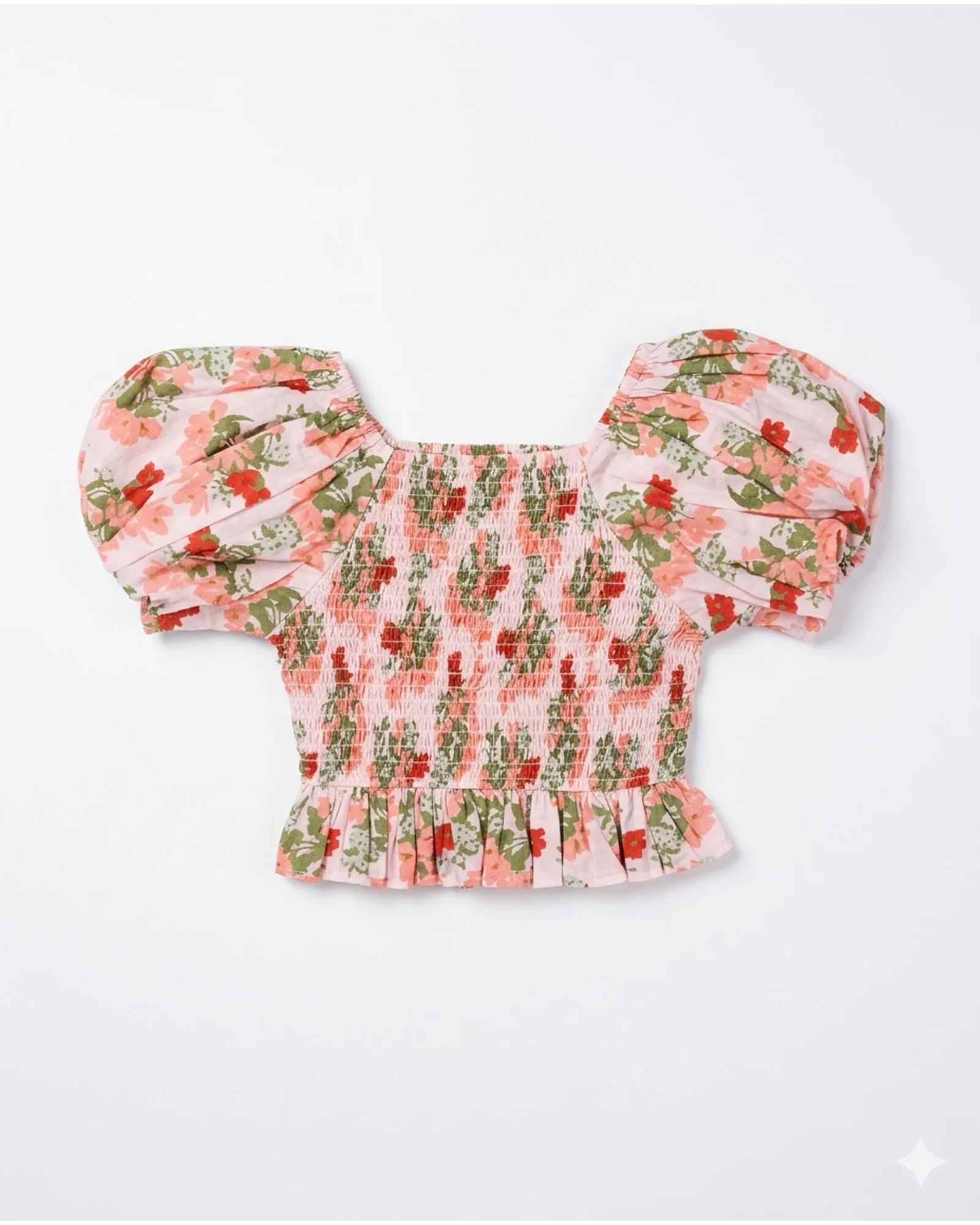 Garden Floral Smocked Top — image 1