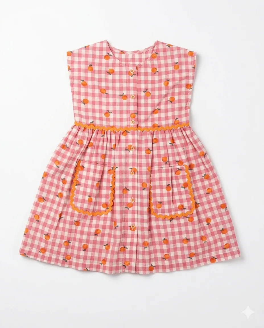 Gingham Mandarin Dress — image 1