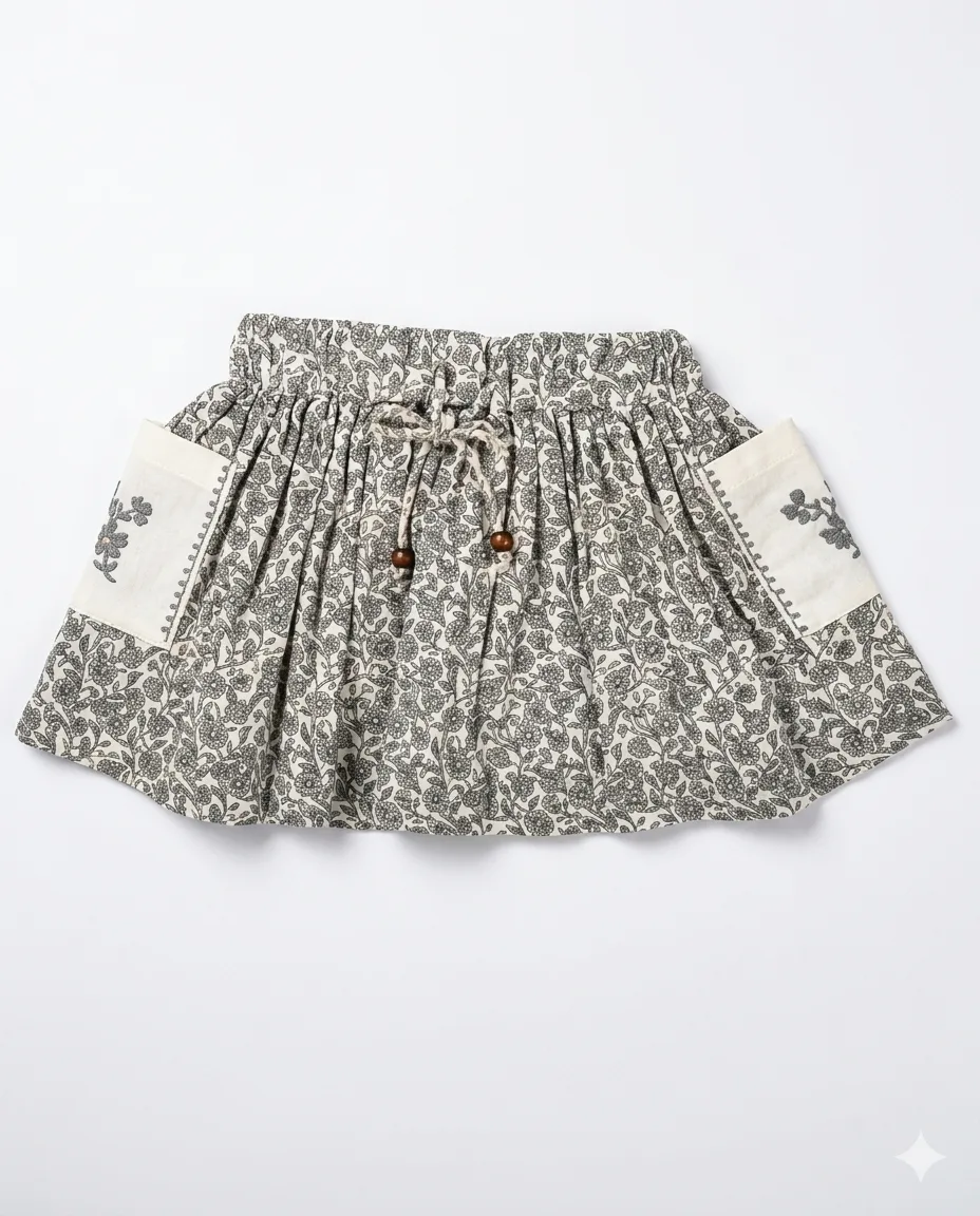 Olive Botanical Mini Skirt — image 1